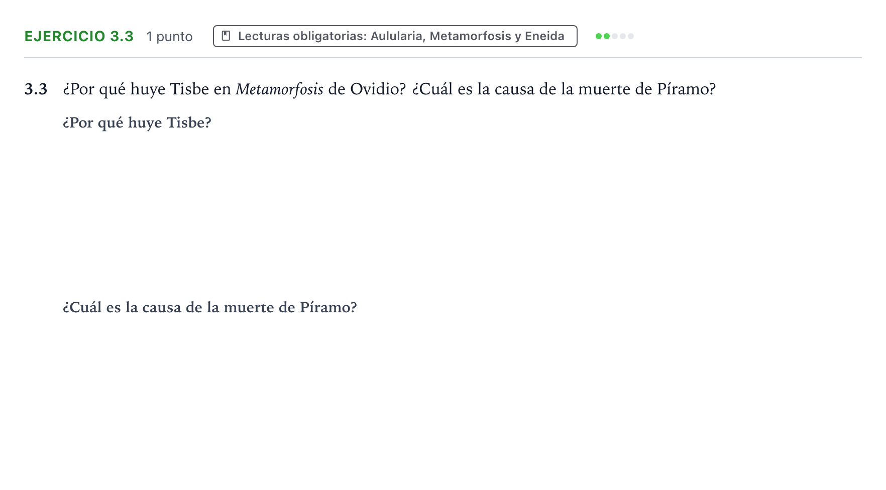 Enunciado: Ejercicio 3.3 · Latín II PAU Castilla y León Ordinaria 2026