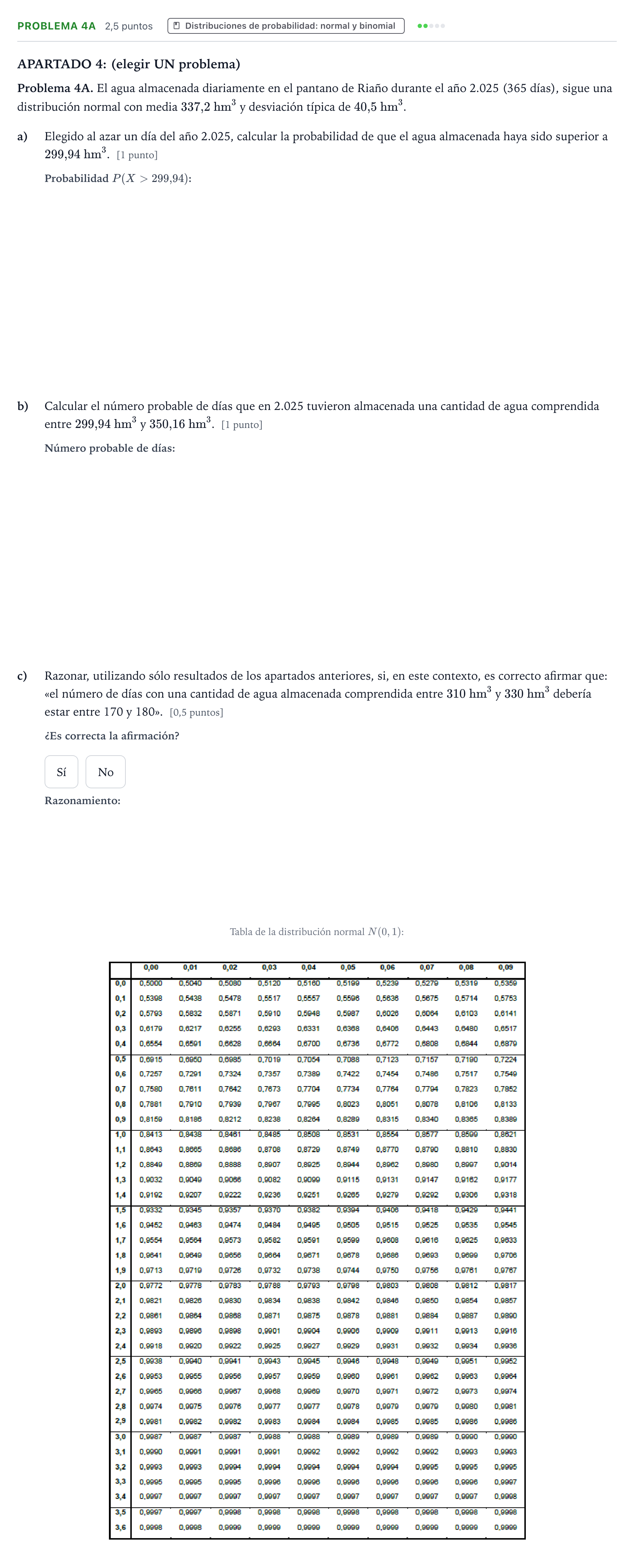Enunciado: Problema 4A · Matemáticas II PAU Castilla y León Extraordinaria 2026