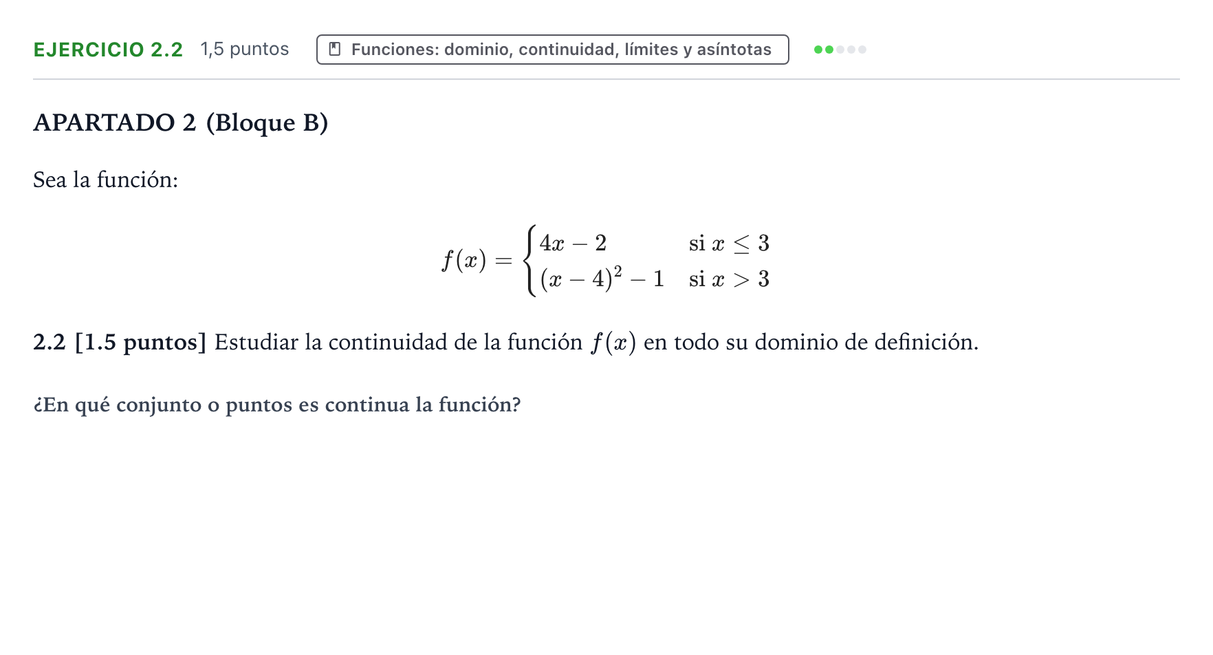 Enunciado: Ejercicio 2.2 · Matemáticas aplicadas a las Ciencias Sociales II PAU Castilla y León Ordinaria 2026