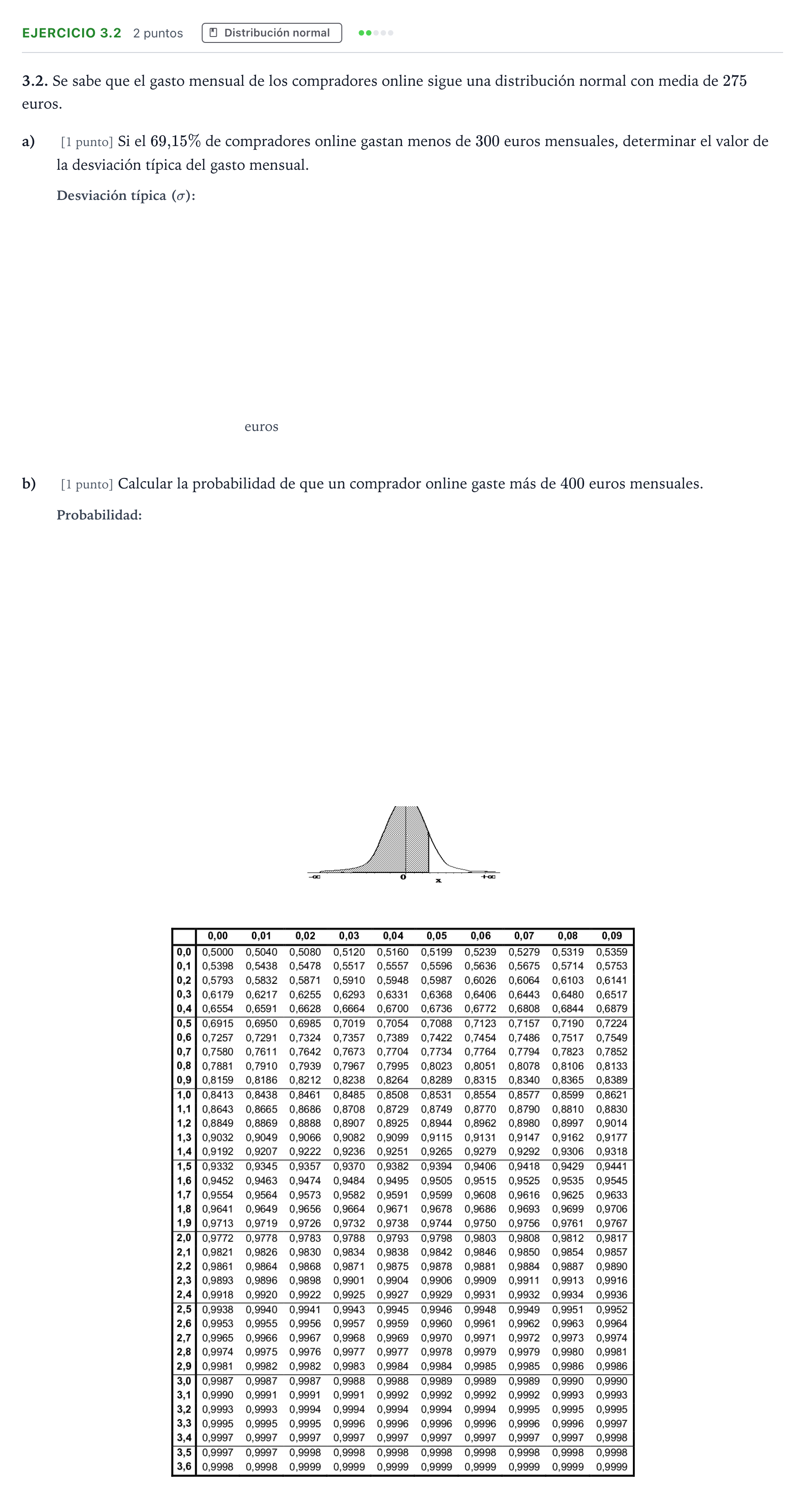 Enunciado: Ejercicio 3.2 · Matemáticas aplicadas a las Ciencias Sociales II PAU Castilla y León Ordinaria 2026