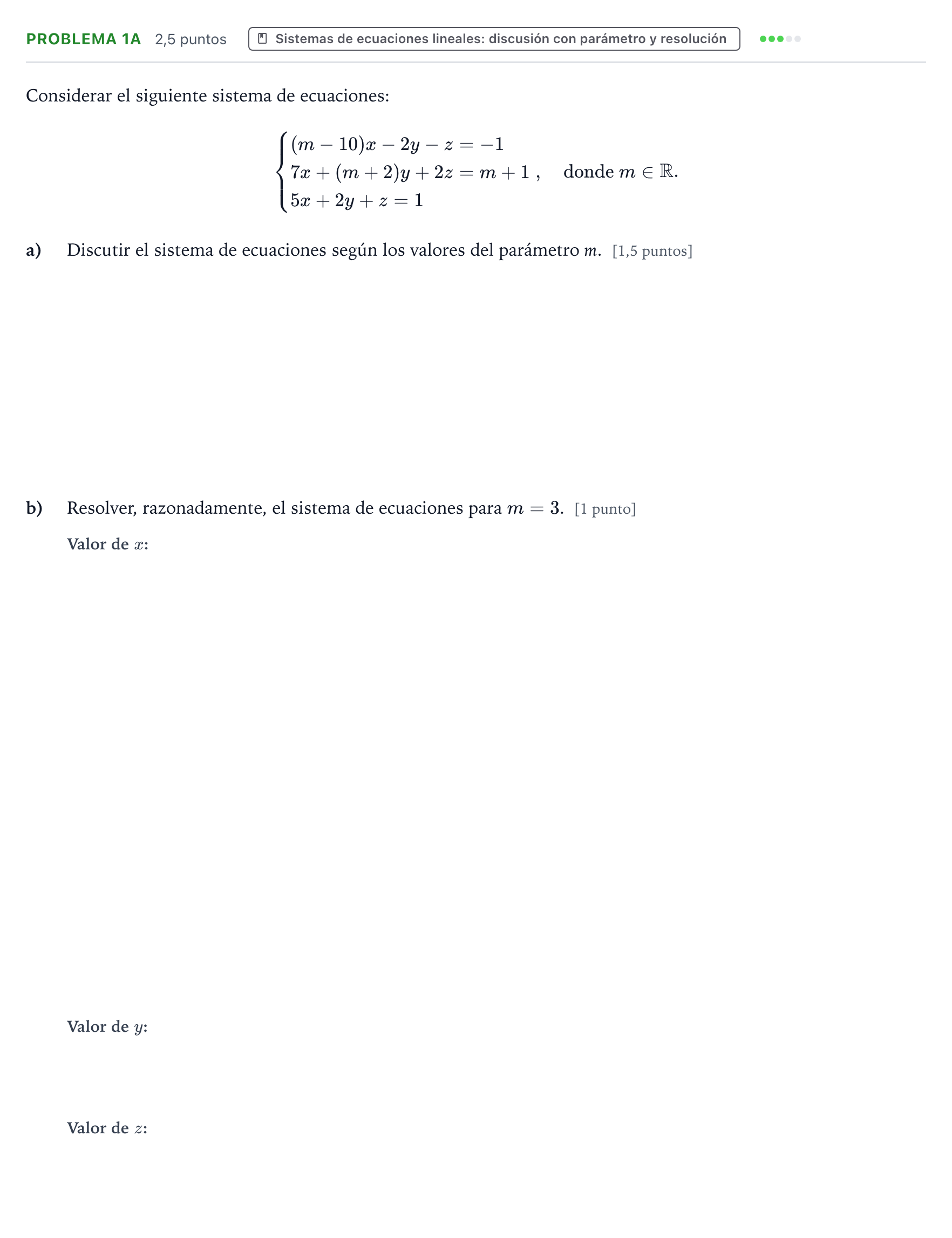 Enunciado: Problema 1A · Matemáticas II PAU Castilla y León Ordinaria 2026