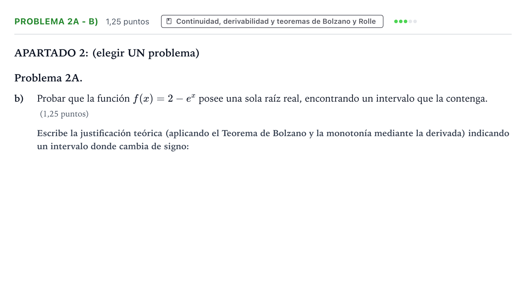 Enunciado: Problema 2A - b) · Matemáticas II PAU Castilla y León Ordinaria 2026