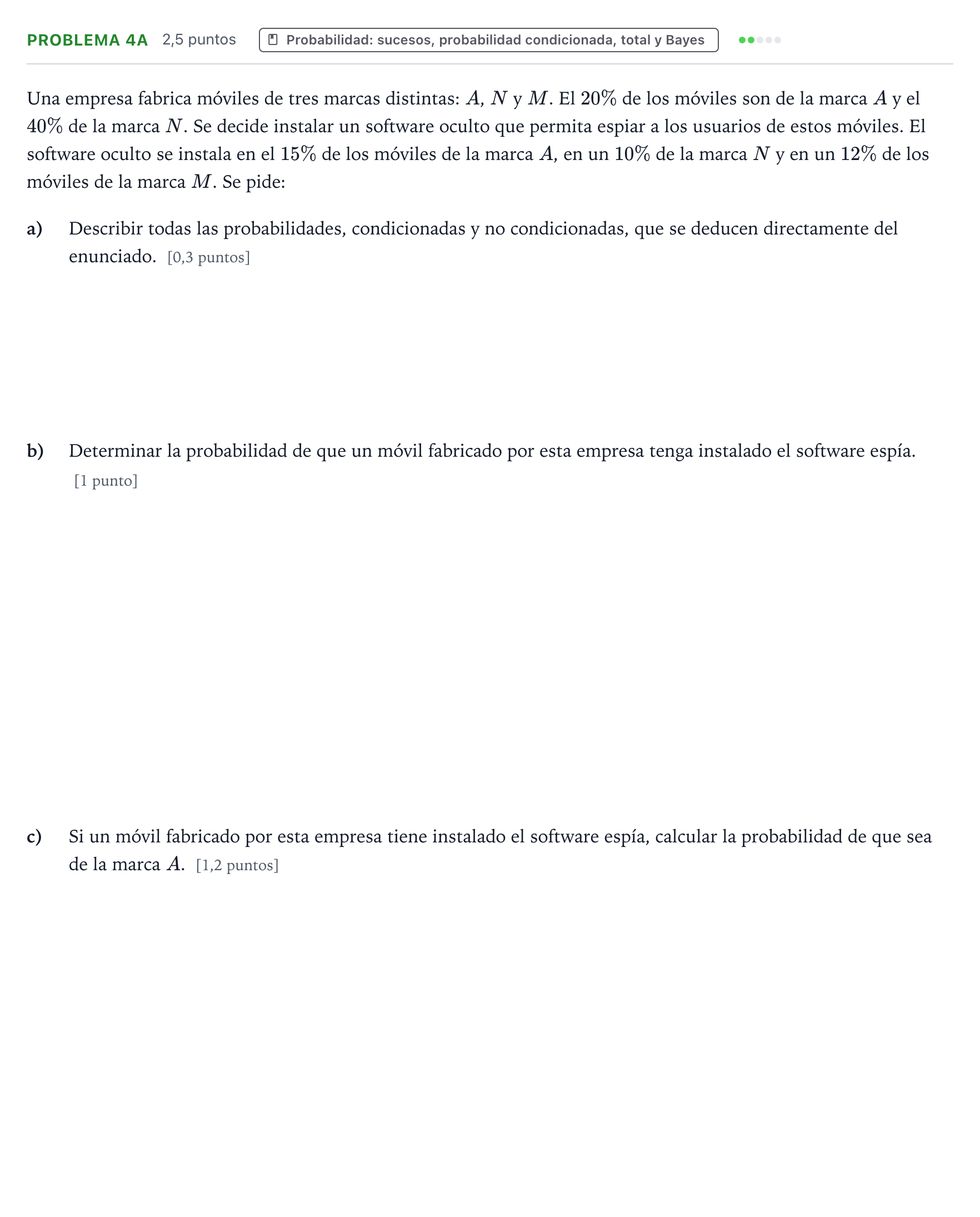 Enunciado: Problema 4A · Matemáticas II PAU Castilla y León Ordinaria 2026
