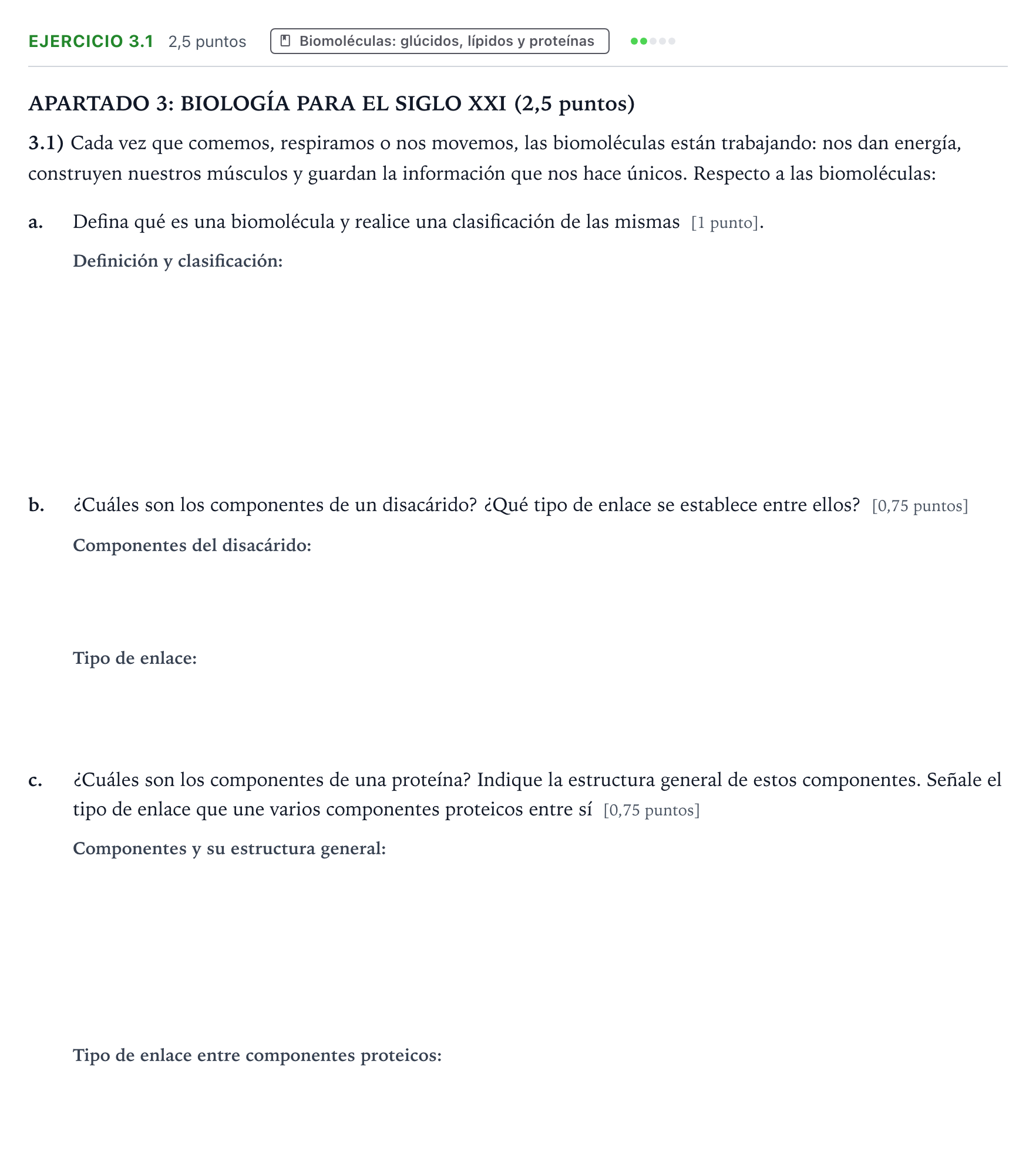 Enunciado: Ejercicio 3.1 · Ciencias Generales PAU Castilla y León Extraordinaria 2026