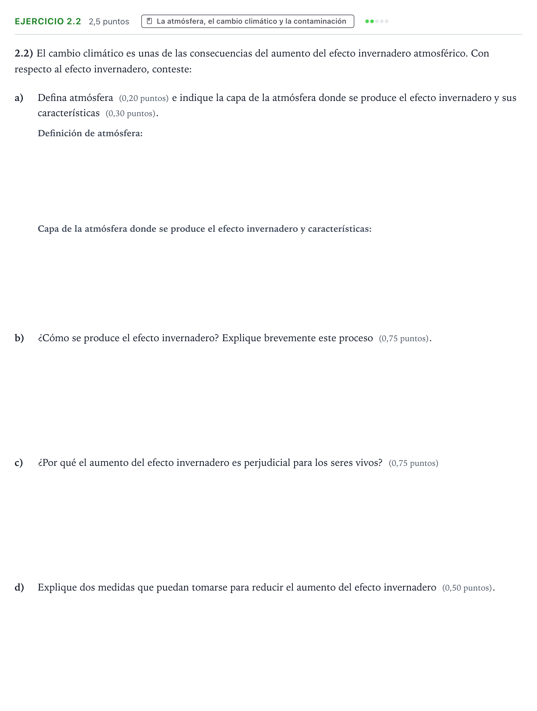 Enunciado: Ejercicio 2.2 · Ciencias Generales PAU Castilla y León Ordinaria 2026