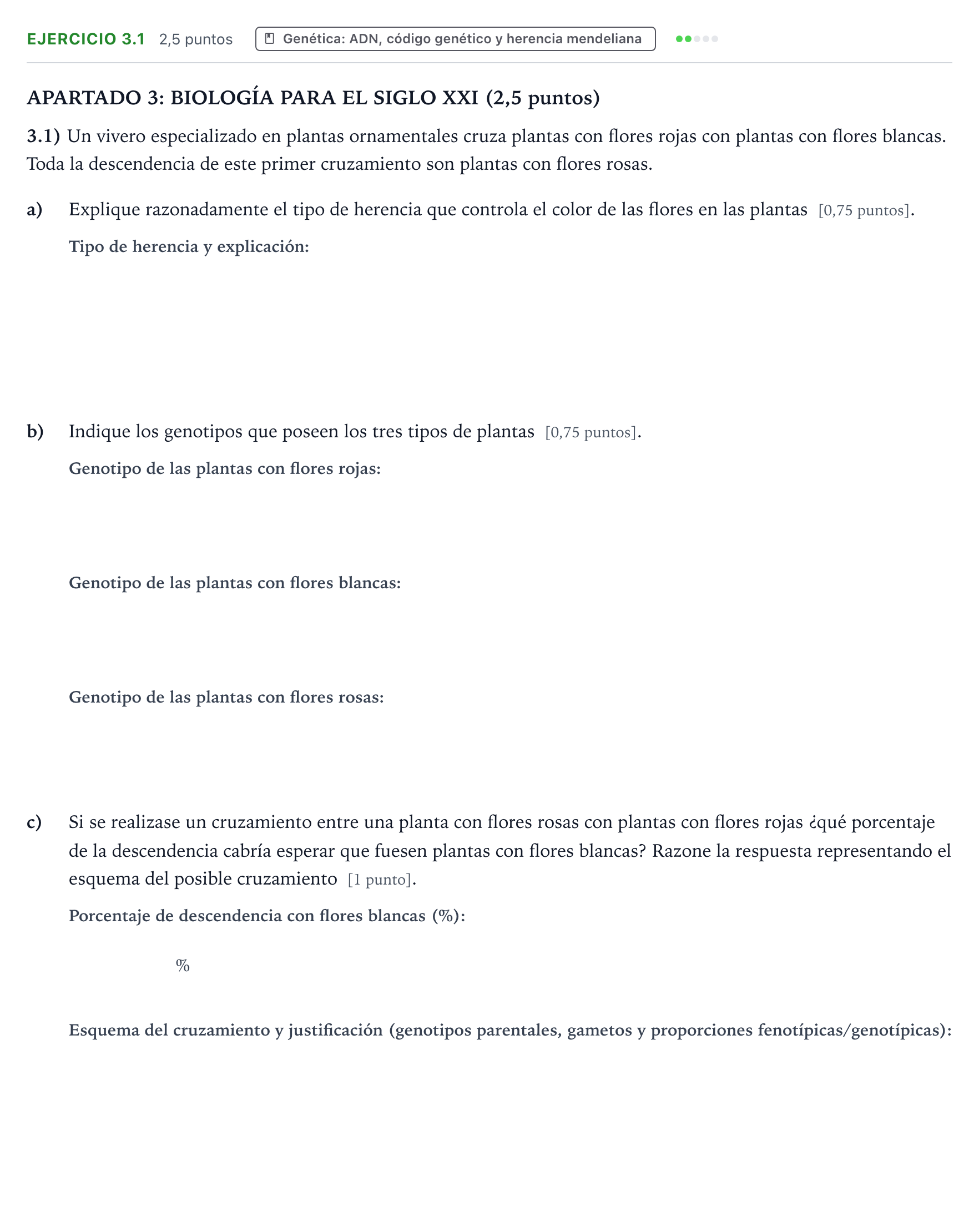 Enunciado: Ejercicio 3.1 · Ciencias Generales PAU Castilla y León Ordinaria 2026