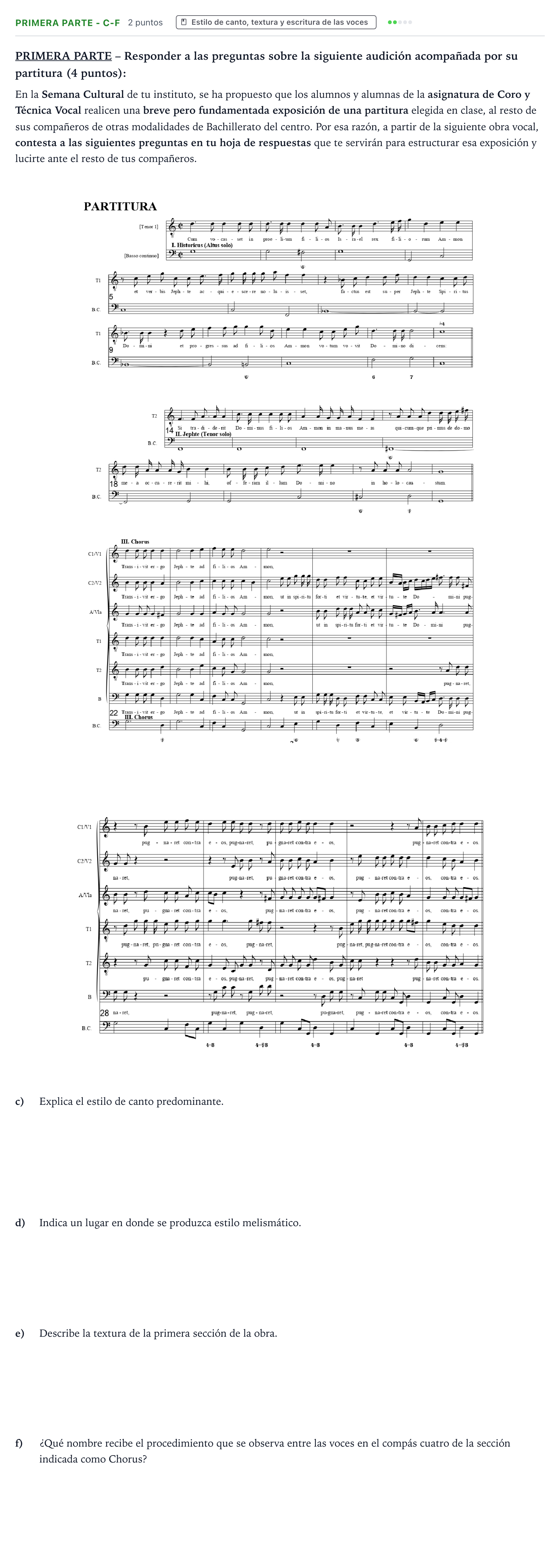 Enunciado: Ejercicio Primera parte - c-f · Coro y Técnica Vocal PAU Castilla y León Extraordinaria 2026