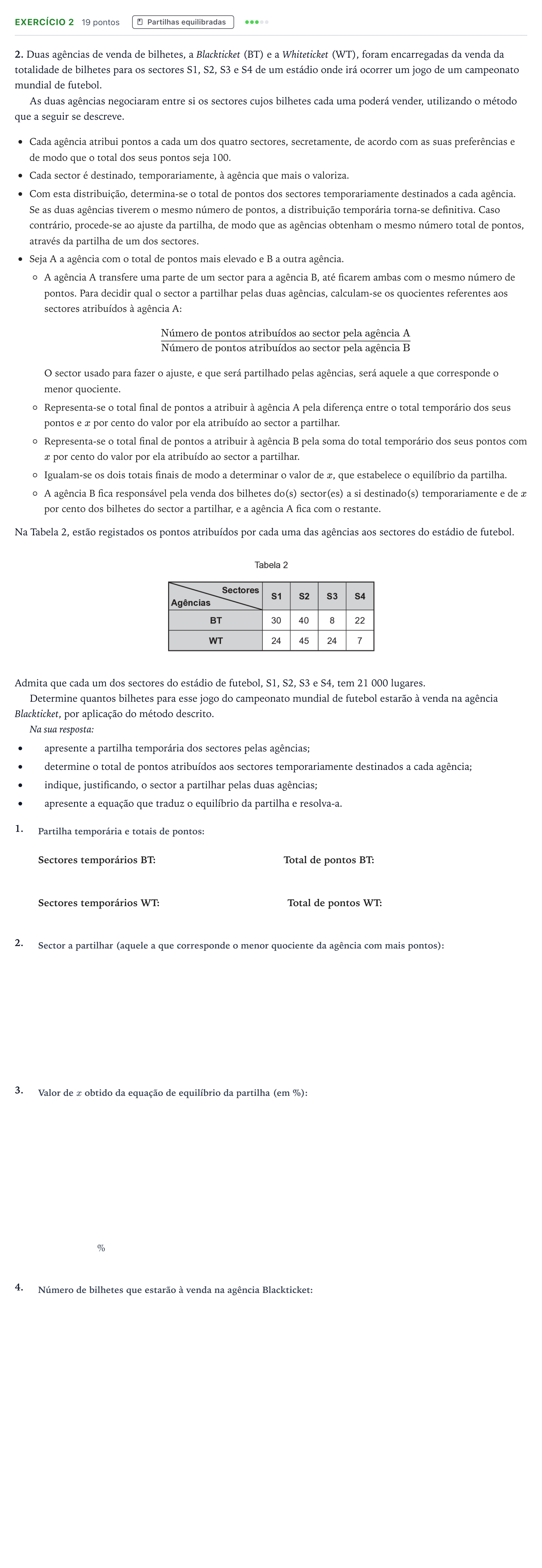 Enunciado: Exercício 2 · Exame Nacional Matemática Aplicada às Ciências Sociais 1.ª fase 2026