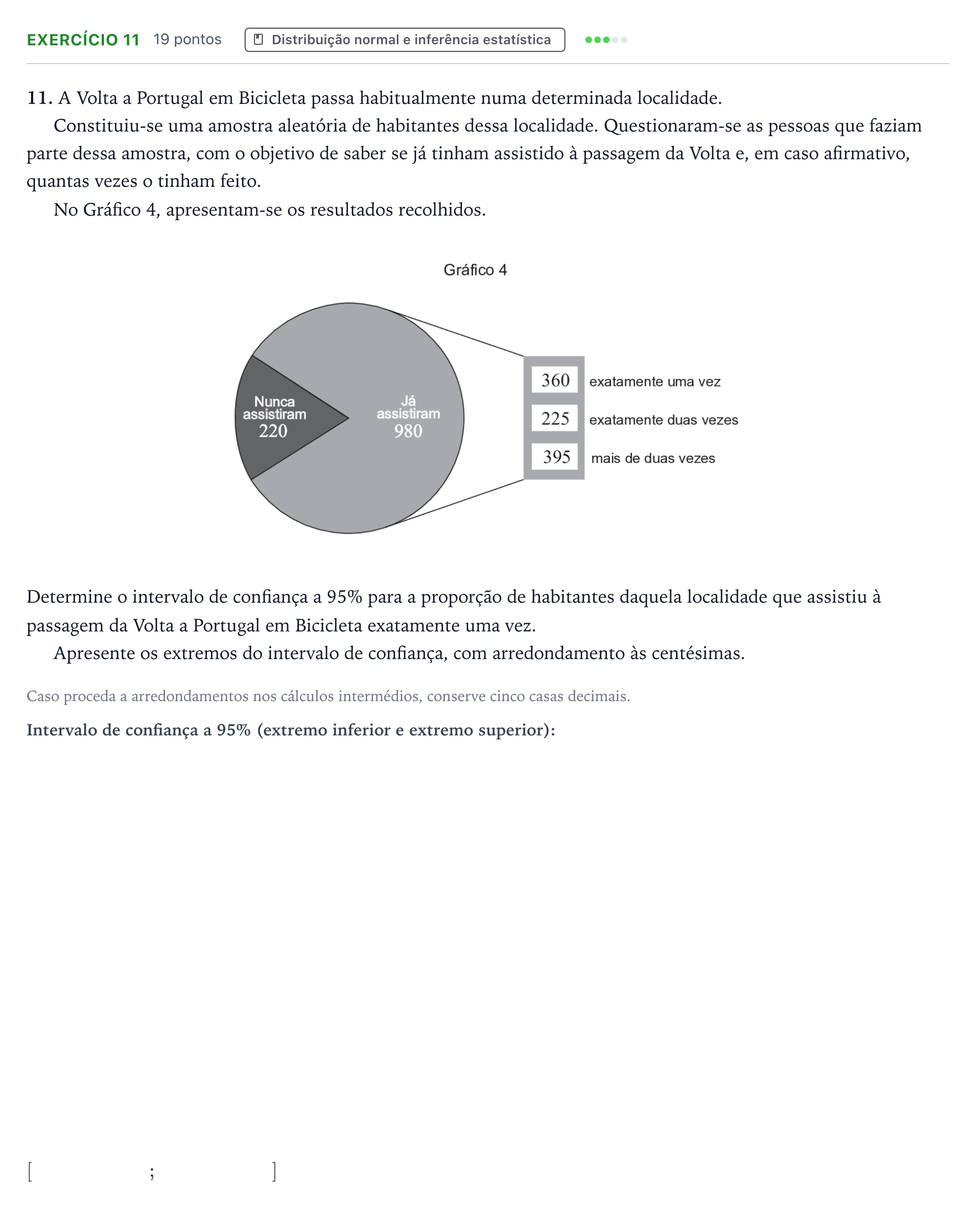 Enunciado: Exercício 11 · Exame Nacional Matemática Aplicada às Ciências Sociais 2.ª fase 2026
