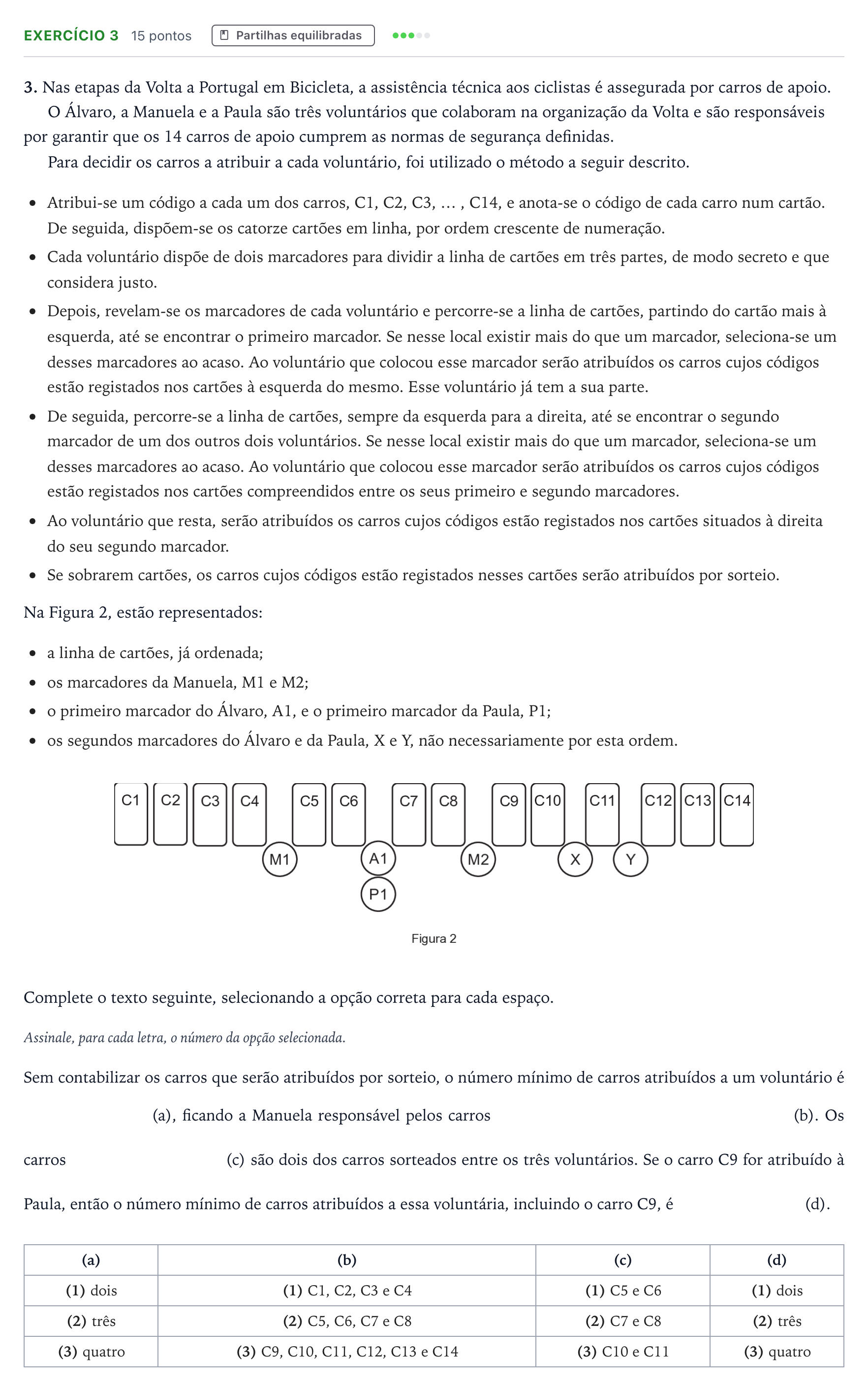 Enunciado: Exercício 3 · Exame Nacional Matemática Aplicada às Ciências Sociais 2.ª fase 2026