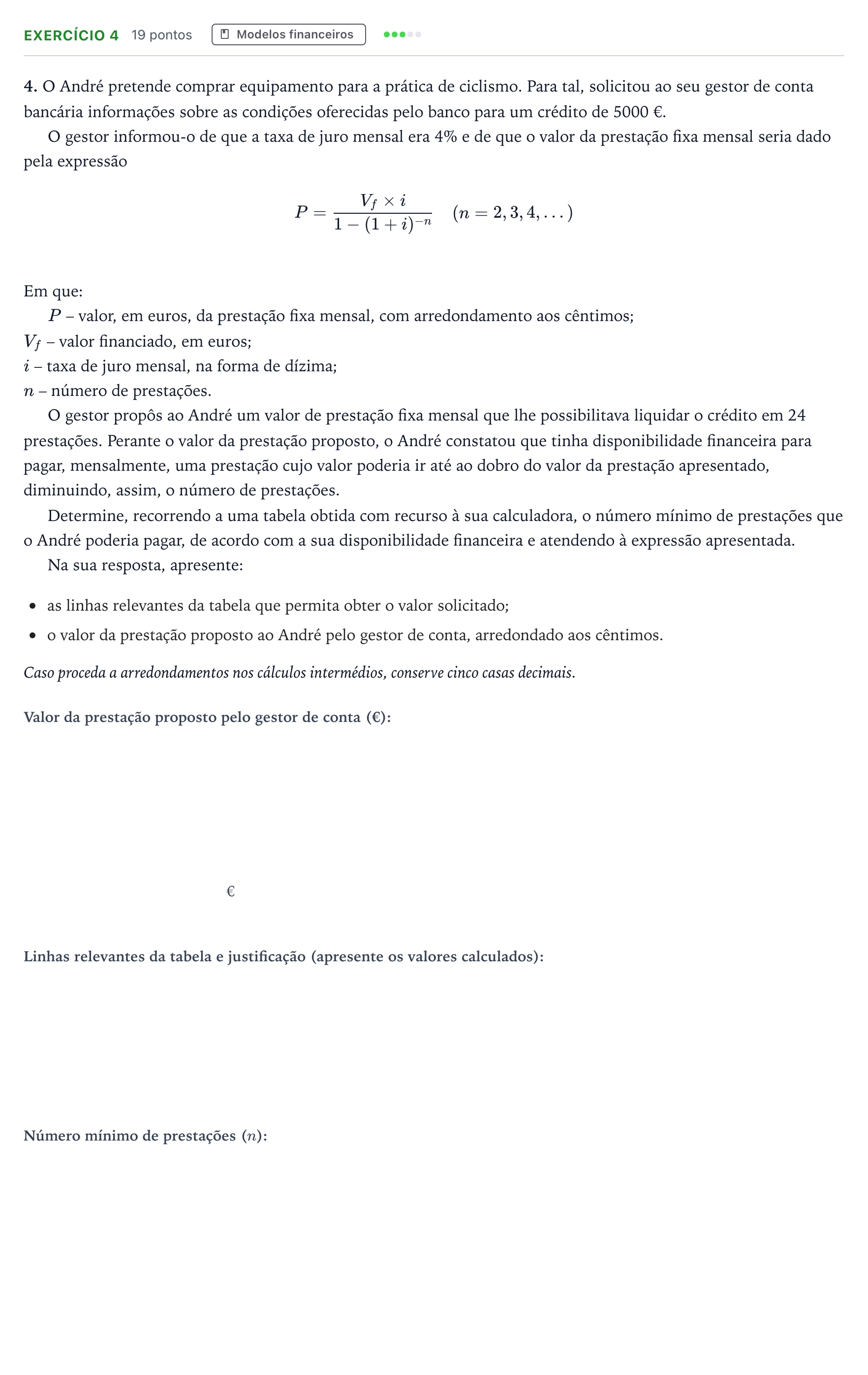Enunciado: Exercício 4 · Exame Nacional Matemática Aplicada às Ciências Sociais 2.ª fase 2026