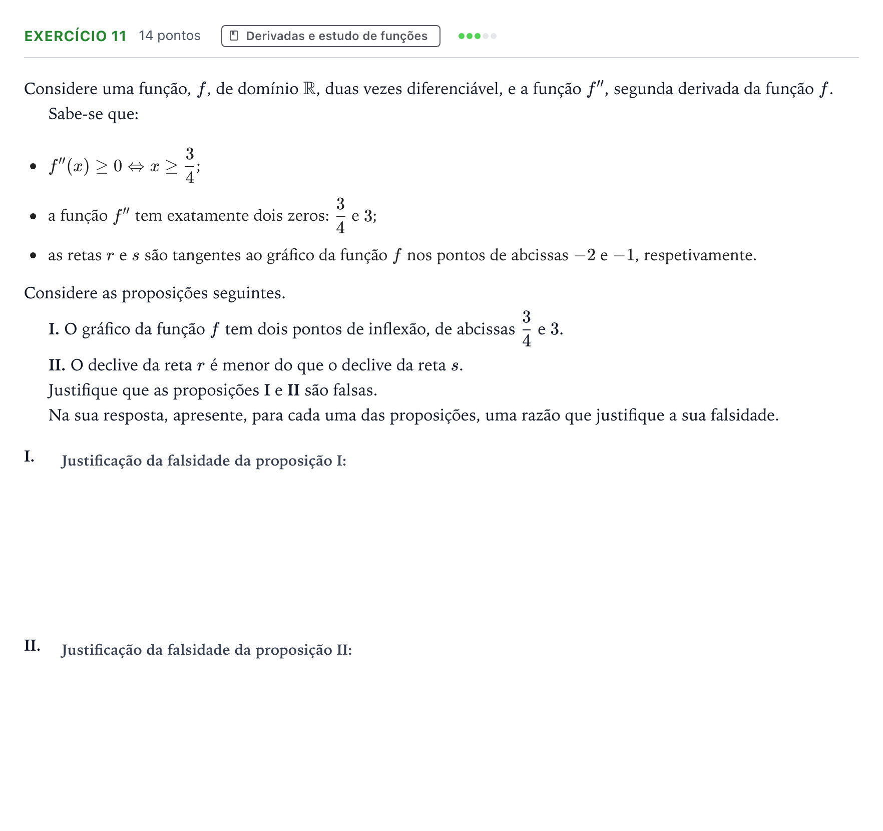 Enunciado: Exercício 11 · Exame Nacional Matemática A Época especial 2025