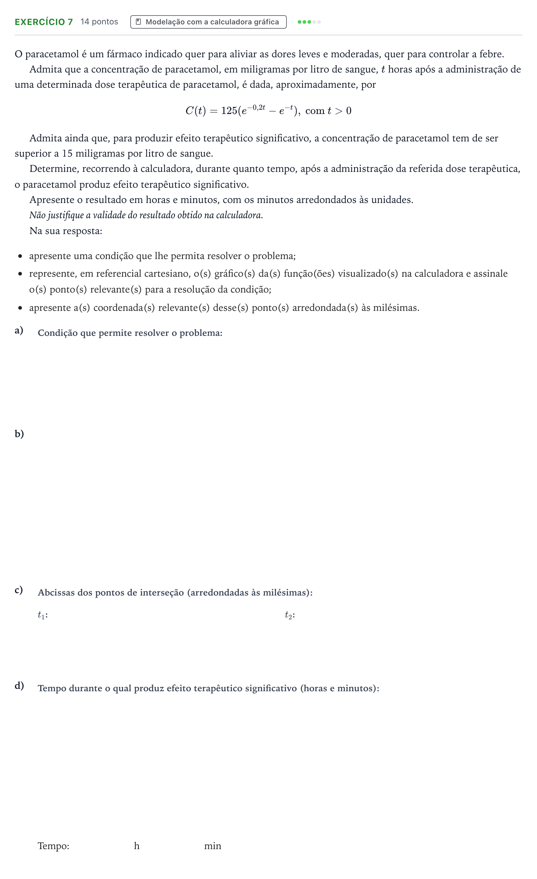Enunciado: Exercício 7 · Exame Nacional Matemática A Época especial 2025