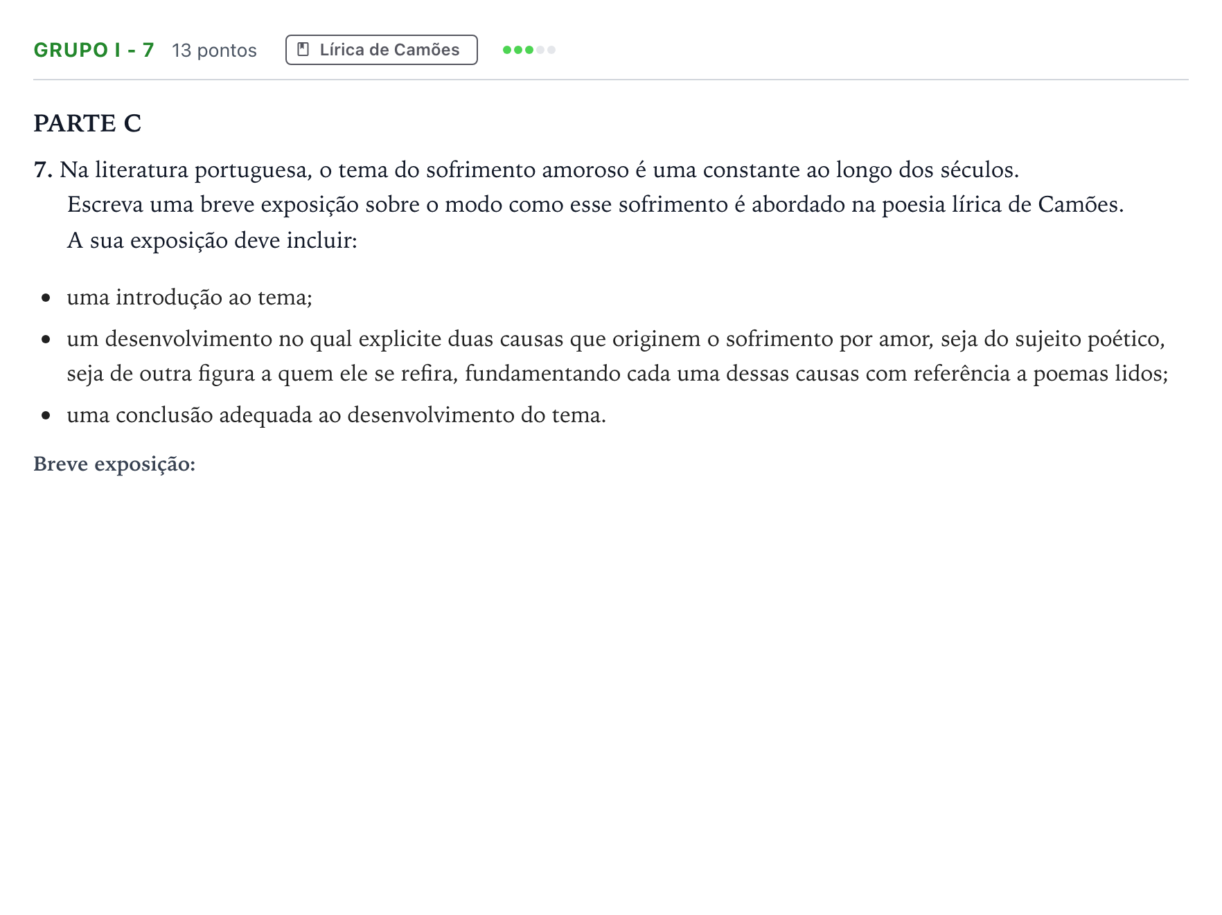 Enunciado: Grupo I - 7 · Exame Nacional Português Época especial 2025