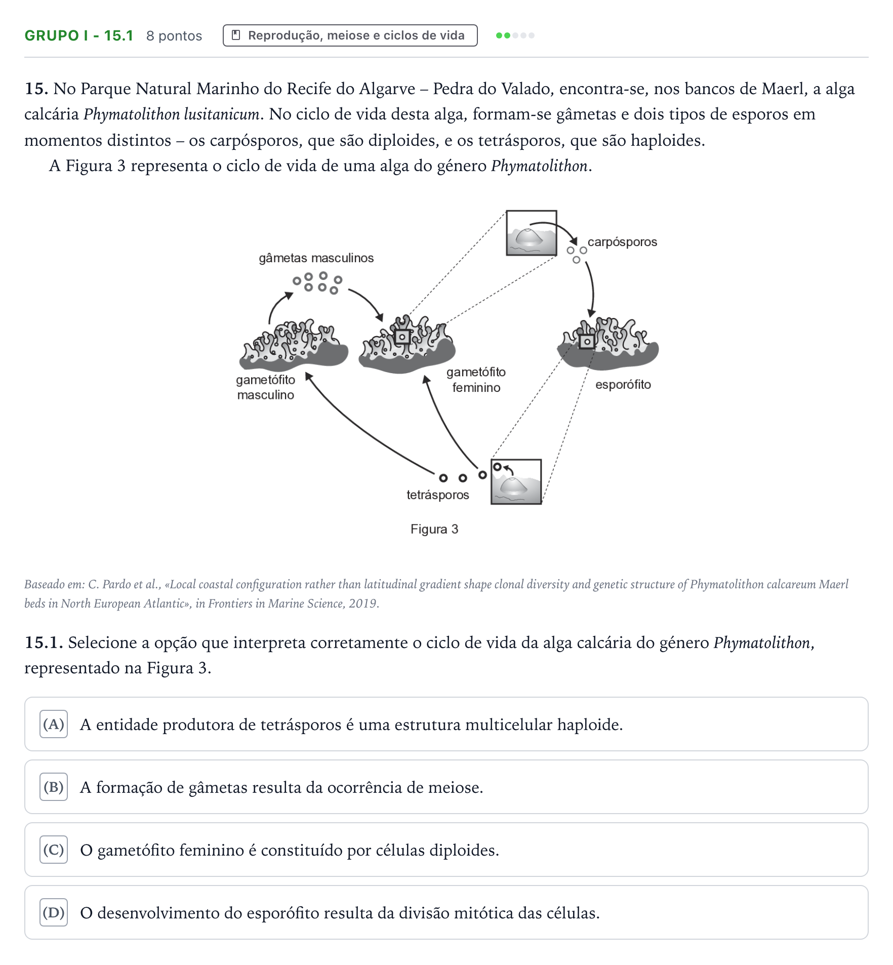 Enunciado: Grupo I - 15.1 · Exame Nacional Biologia e Geologia 1.ª fase 2025
