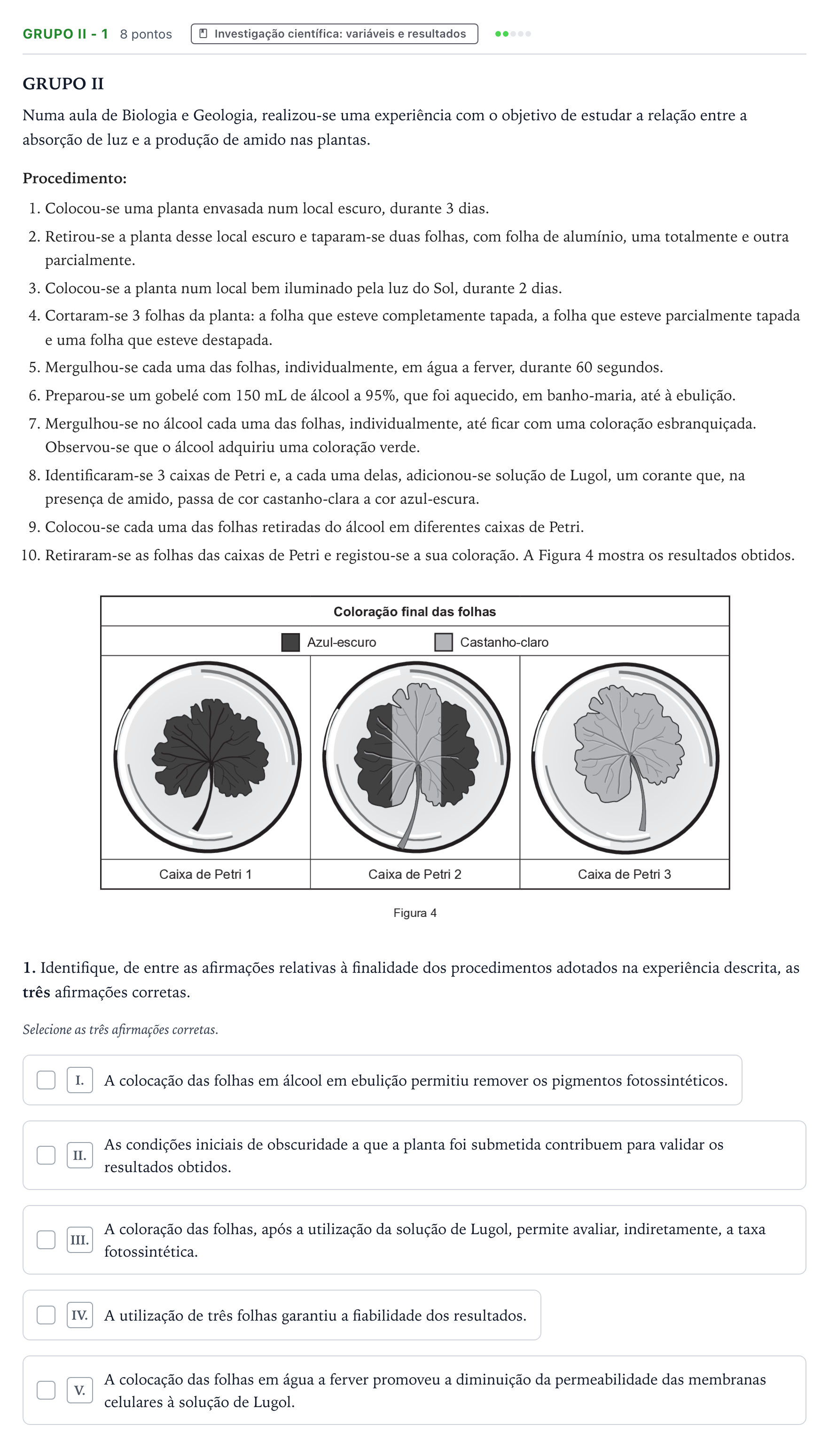 Enunciado: Grupo II - 1 · Exame Nacional Biologia e Geologia 1.ª fase 2025