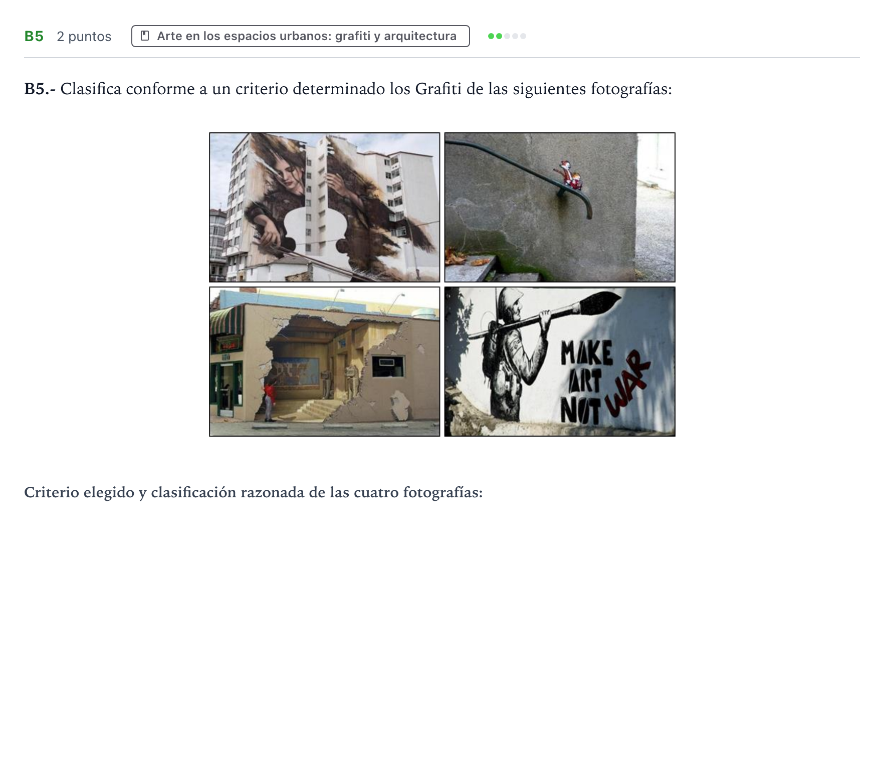 Enunciado: Ejercicio B5 · Movimientos Culturales y Artísticos PAU Castilla y León Extraordinaria 2026