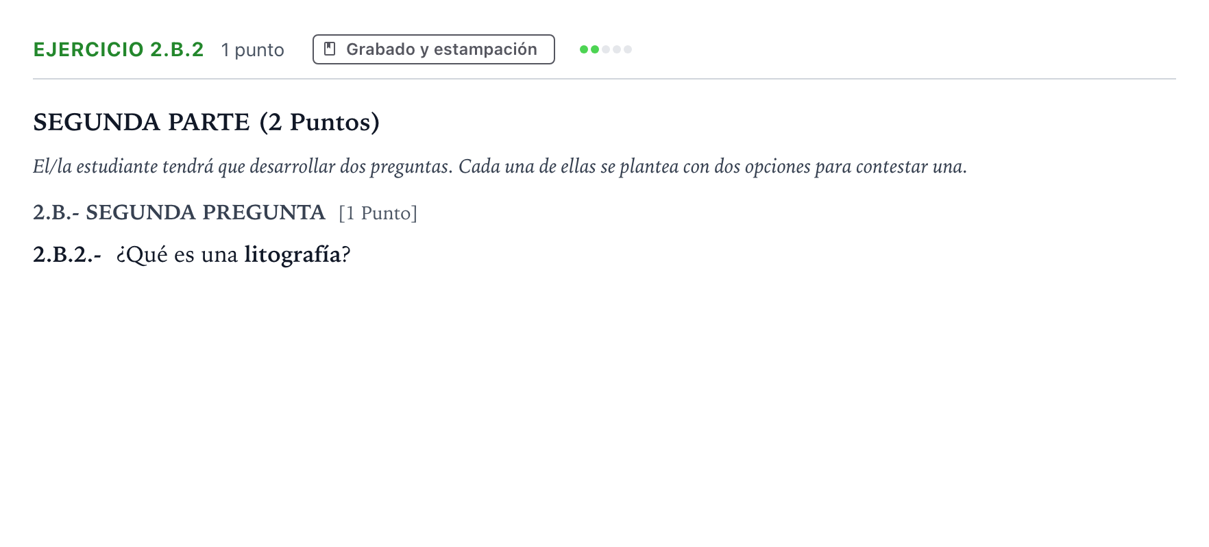 Enunciado: Ejercicio 2.B.2 · Técnicas de Expresión Gráfico-Plástica PAU Castilla y León Extraordinaria 2026