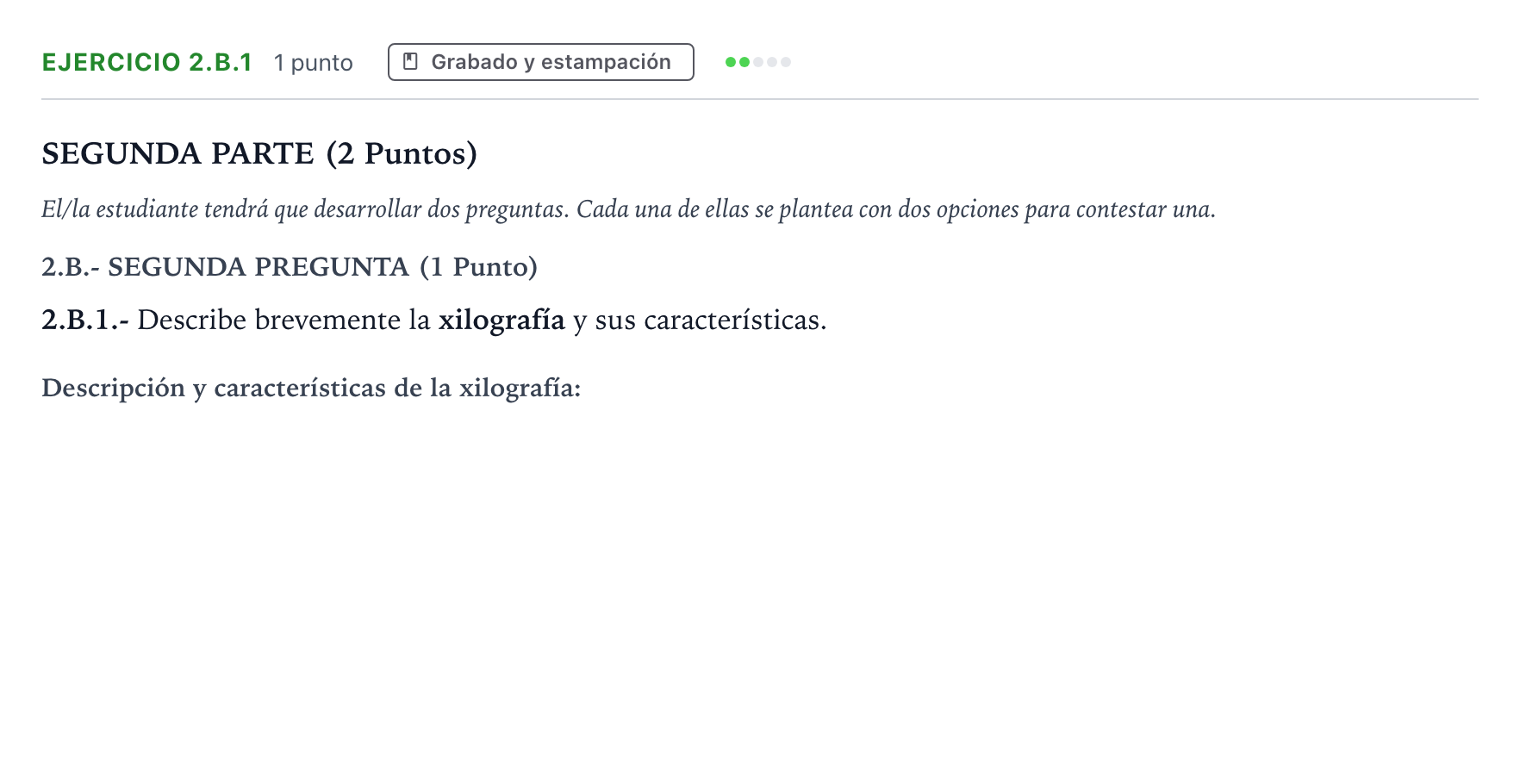 Enunciado: Ejercicio 2.B.1 · Técnicas de Expresión Gráfico-Plástica PAU Castilla y León Ordinaria 2026