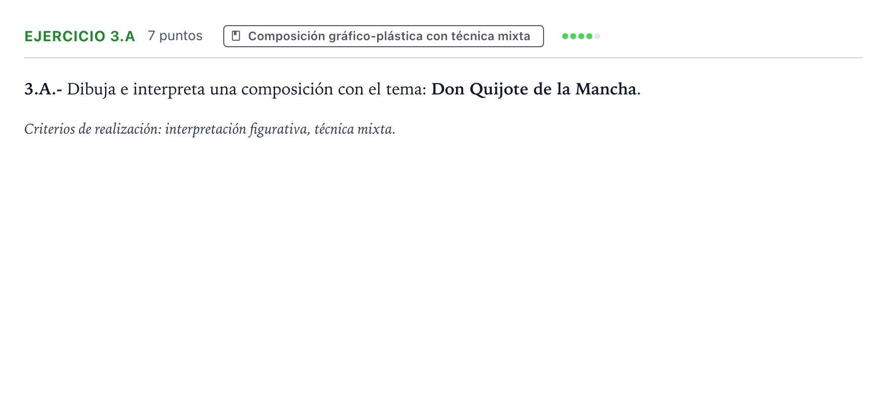 Enunciado: Ejercicio 3.A · Técnicas de Expresión Gráfico-Plástica PAU Castilla y León Ordinaria 2026