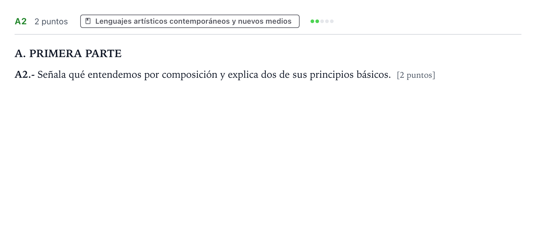 Enunciado: Ejercicio A2 · Movimientos Culturales y Artísticos PAU Castilla y León Ordinaria 2026