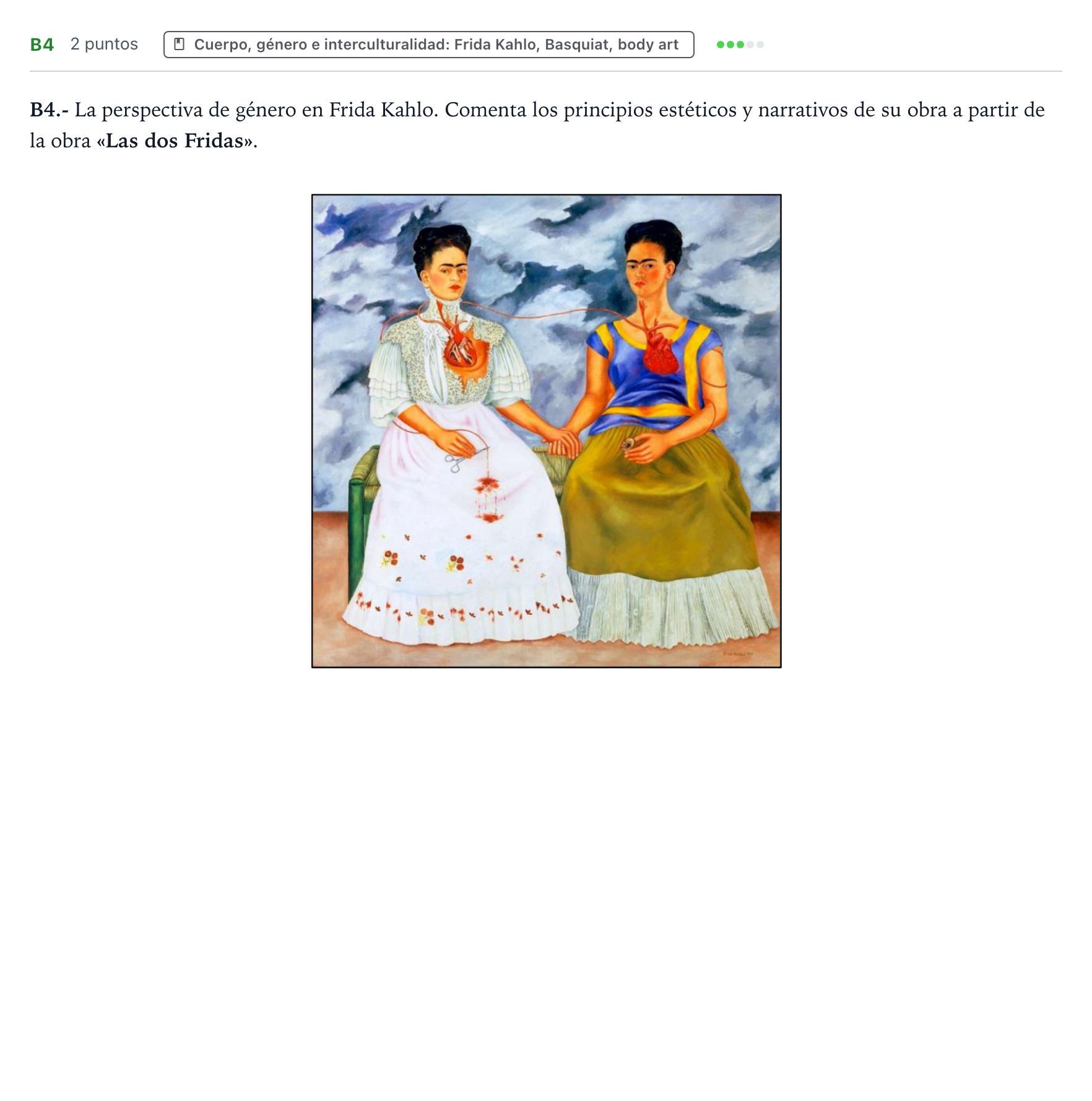 Enunciado: Ejercicio B4 · Movimientos Culturales y Artísticos PAU Castilla y León Ordinaria 2026