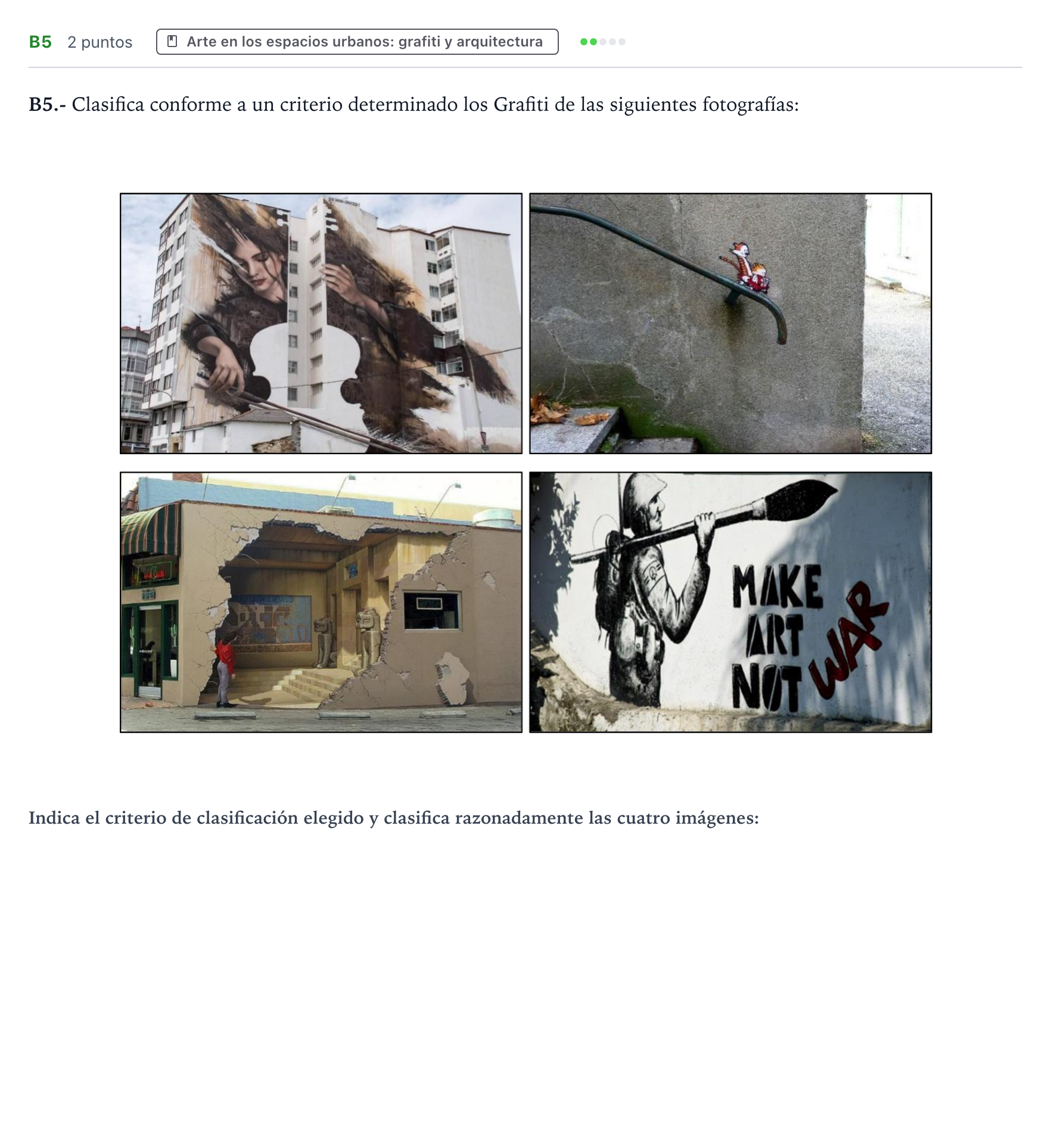 Enunciado: Ejercicio B5 · Movimientos Culturales y Artísticos PAU Castilla y León Ordinaria 2026