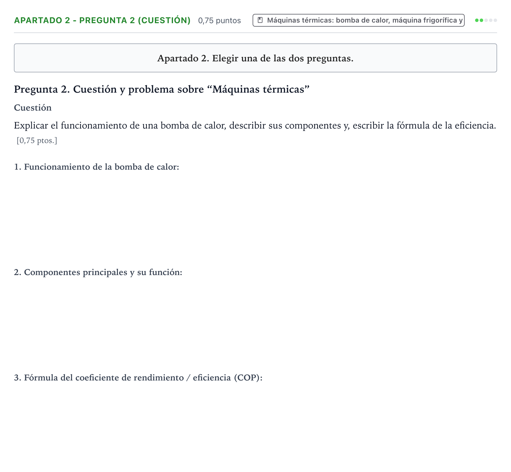 Enunciado: Apartado 2 - Pregunta 2 (Cuestión) · Tecnología e Ingeniería II PAU Castilla y León Ordinaria 2026