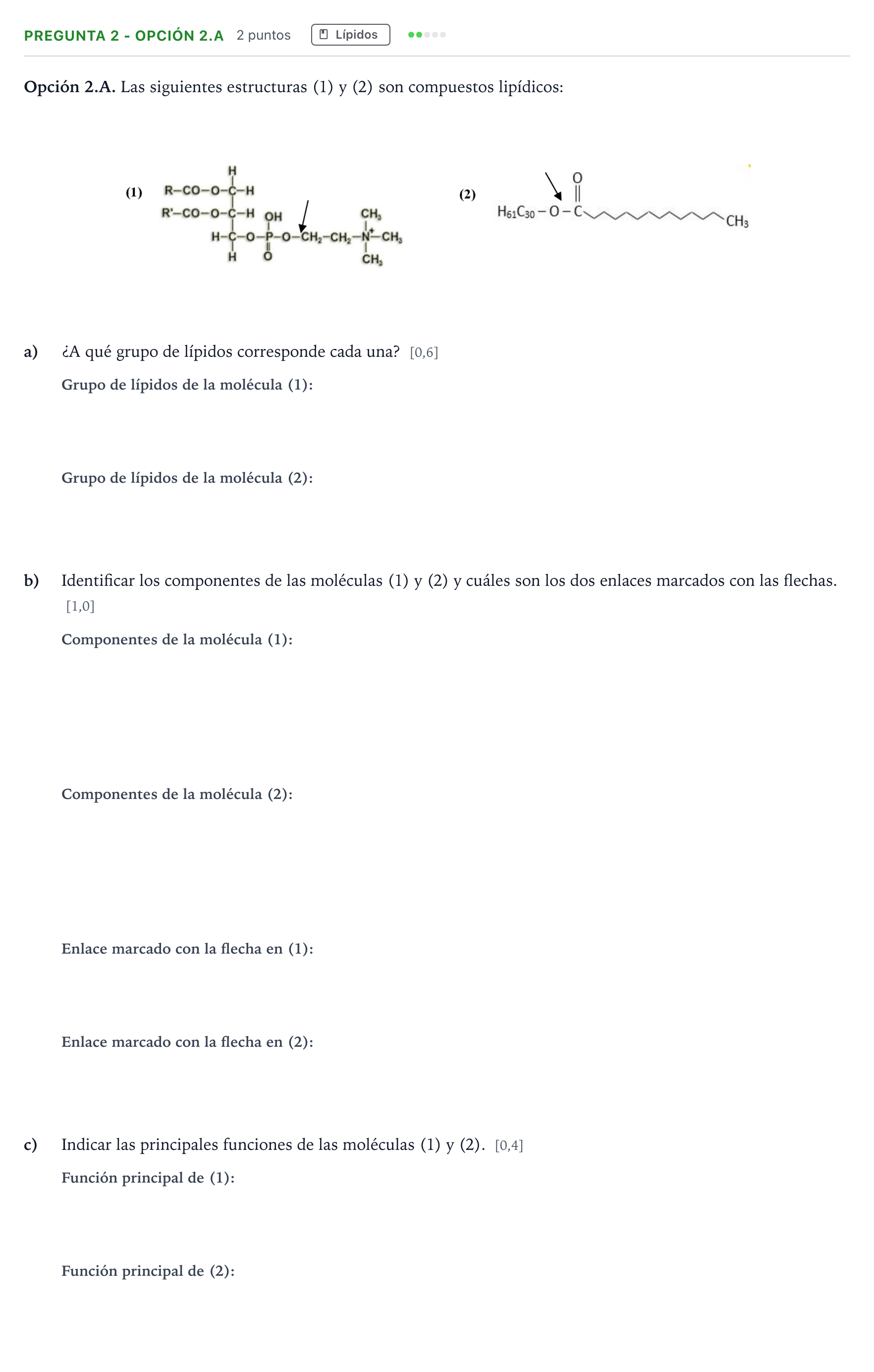 Enunciado: Pregunta 2 - Opción 2.A · Biología PAU Castilla y León Extraordinaria 2025