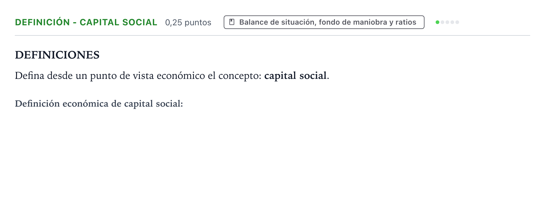 Enunciado: Ejercicio Definición - Capital social · Empresa y Diseño de Modelos de Negocio PAU Castilla y León Extraordinaria 2025