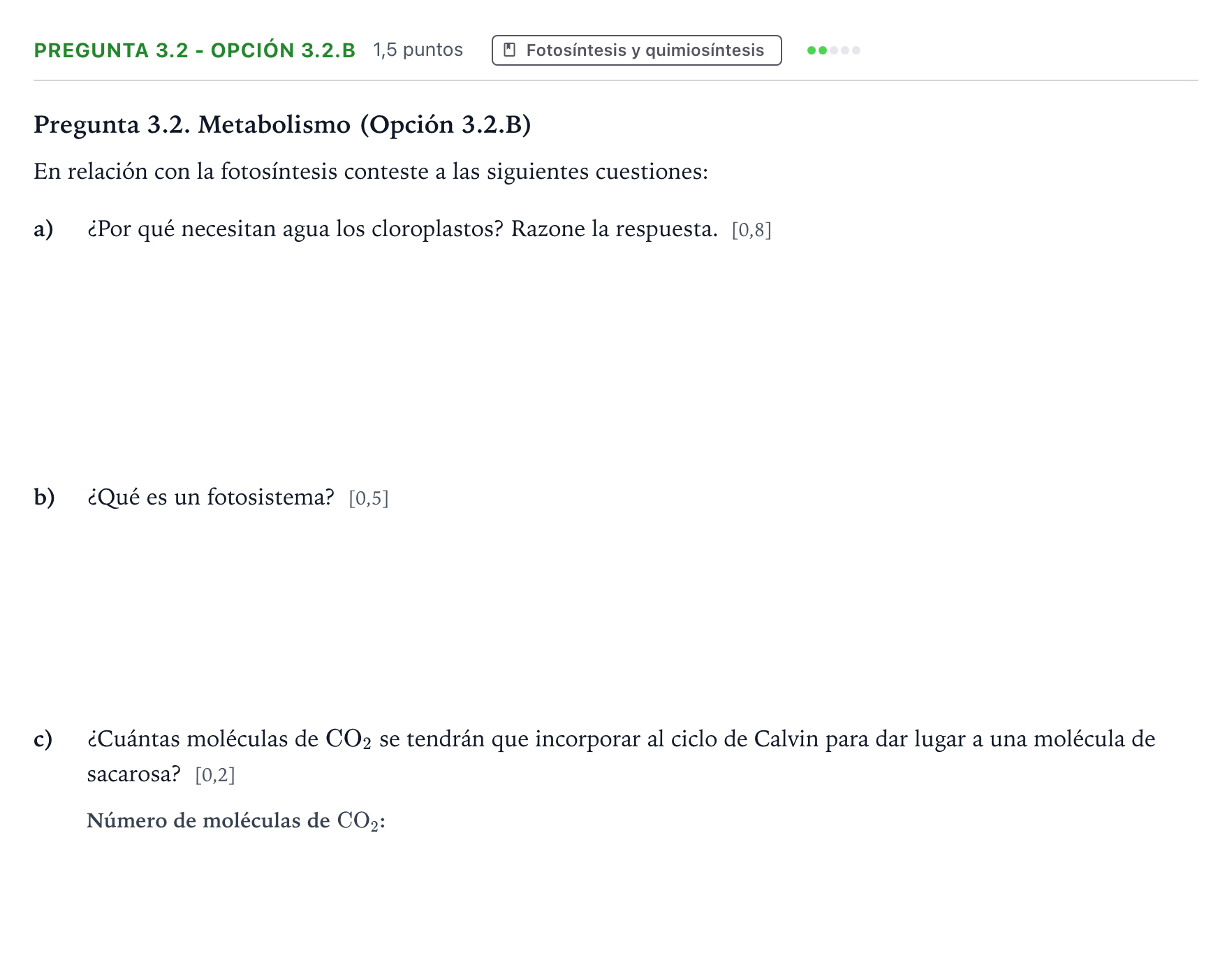 Enunciado: Pregunta 3.2 - Opción 3.2.B · Biología PAU Castilla y León Ordinaria 2025
