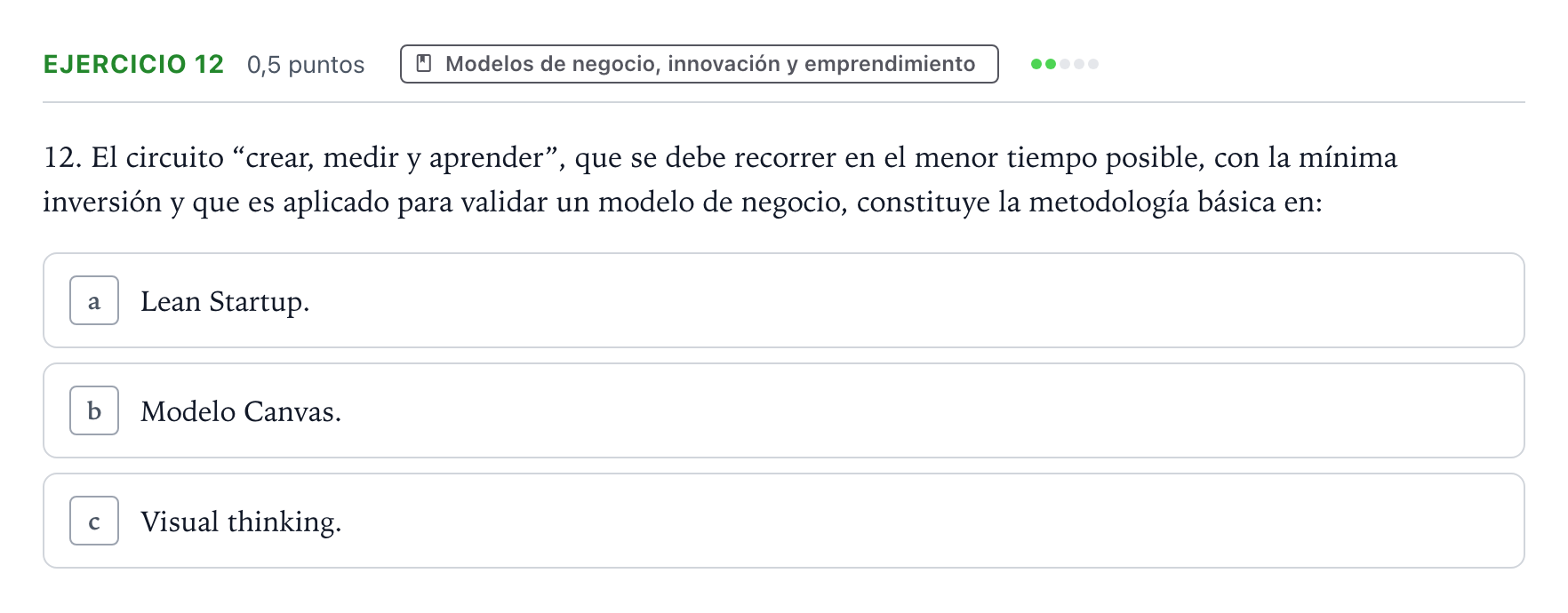 Enunciado: Problema 12 · Empresa y Diseño de Modelos de Negocio PAU Castilla y León Ordinaria 2025