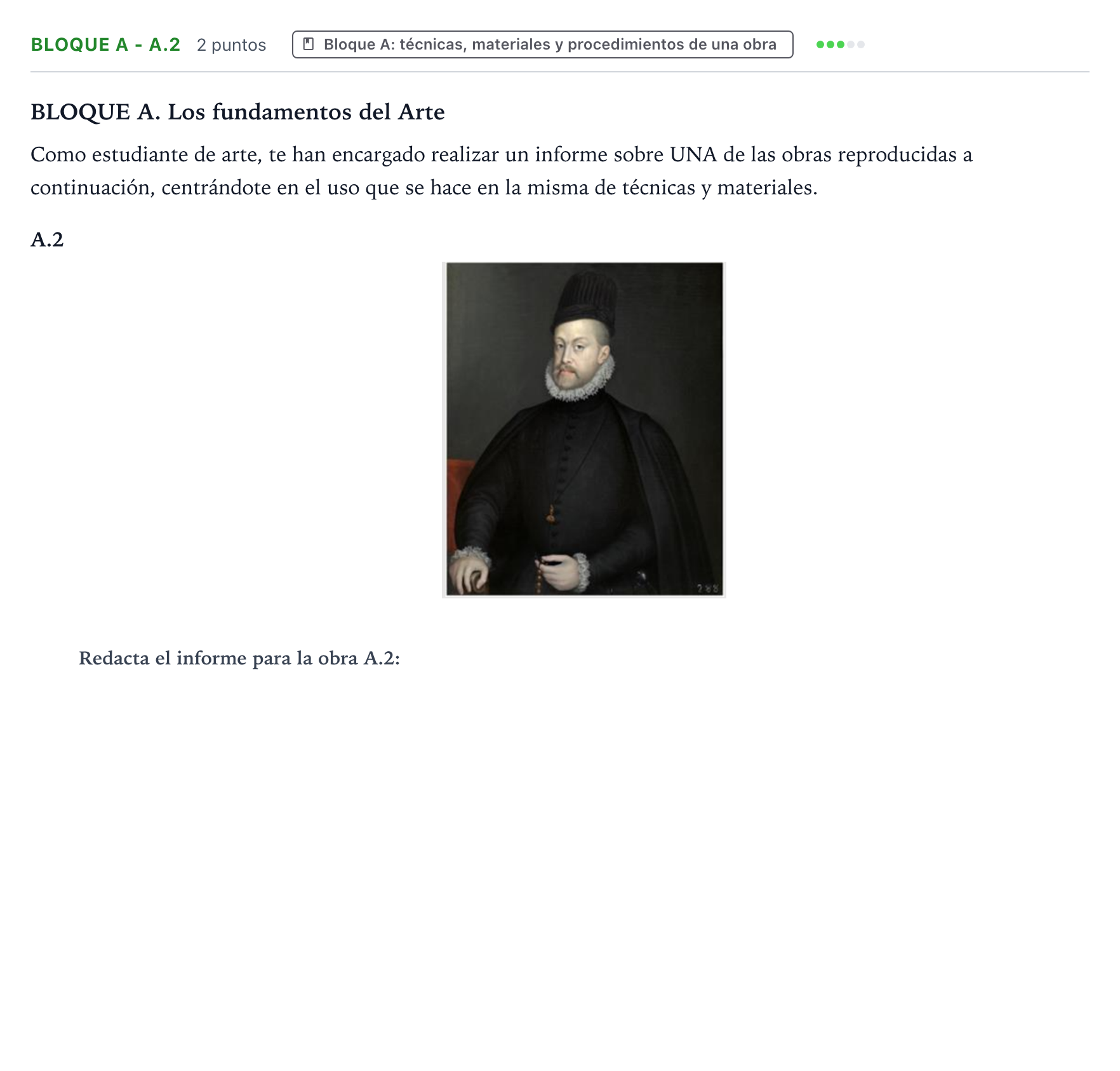 Enunciado: Bloque A - A.2 · Fundamentos Artísticos PAU Castilla y León Extraordinaria 2025