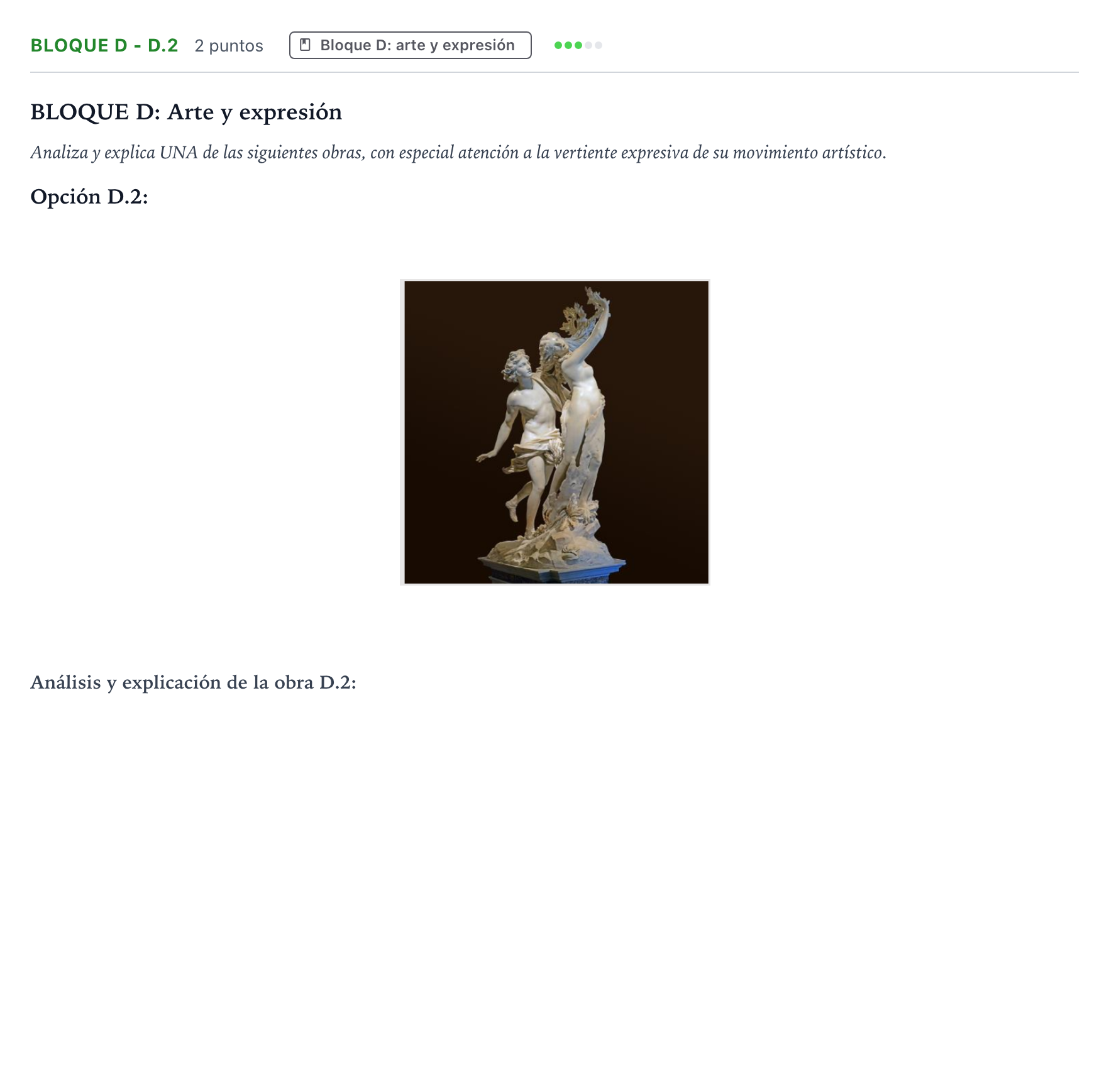Enunciado: Bloque D - D.2 · Fundamentos Artísticos PAU Castilla y León Extraordinaria 2025