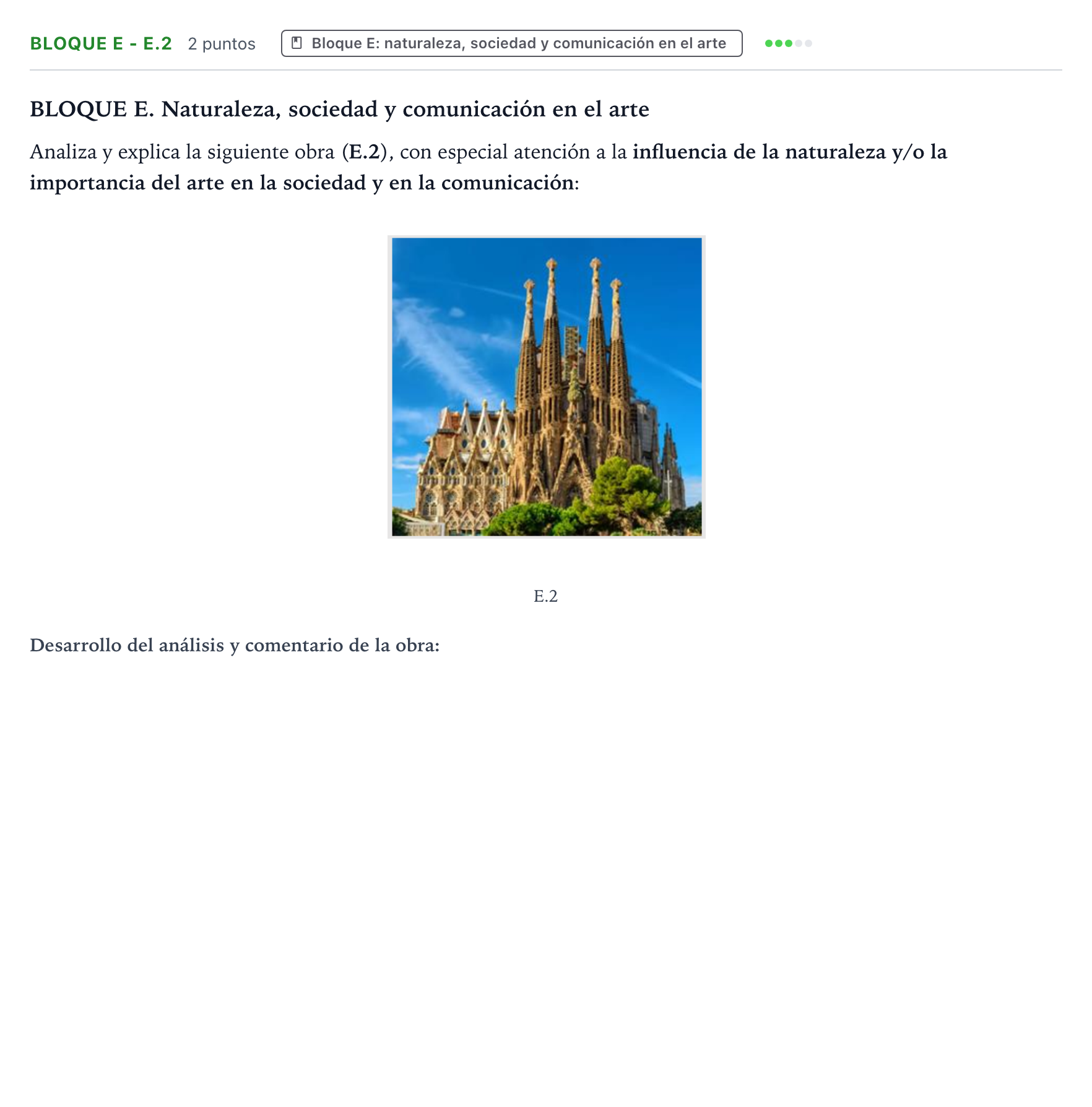 Enunciado: Bloque E - E.2 · Fundamentos Artísticos PAU Castilla y León Extraordinaria 2025