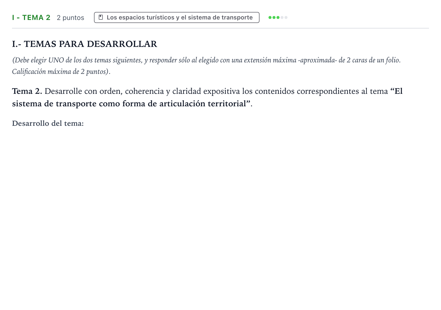 Enunciado: Ejercicio I - Tema 2 · Geografía PAU Castilla y León Extraordinaria 2025