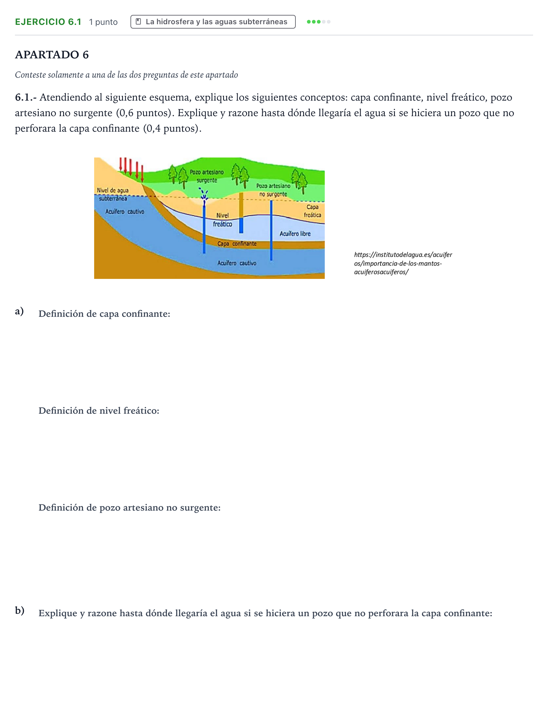 Enunciado: Ejercicio 6.1 · Geología y Ciencias Ambientales PAU Castilla y León Extraordinaria 2025
