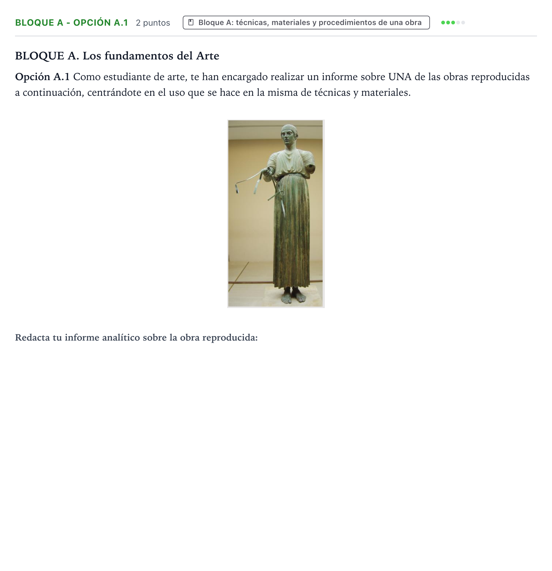 Enunciado: Bloque A - Opción A.1 · Fundamentos Artísticos PAU Castilla y León Ordinaria 2025