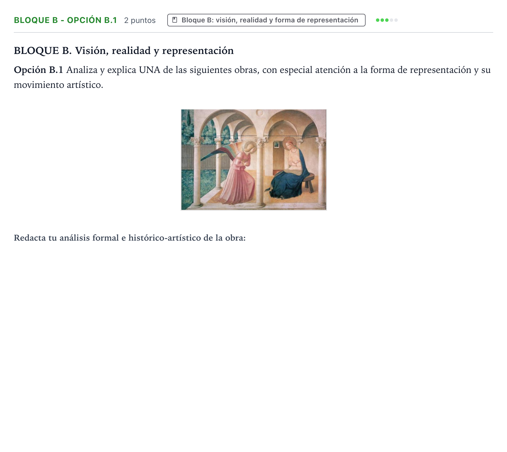 Enunciado: Bloque B - Opción B.1 · Fundamentos Artísticos PAU Castilla y León Ordinaria 2025