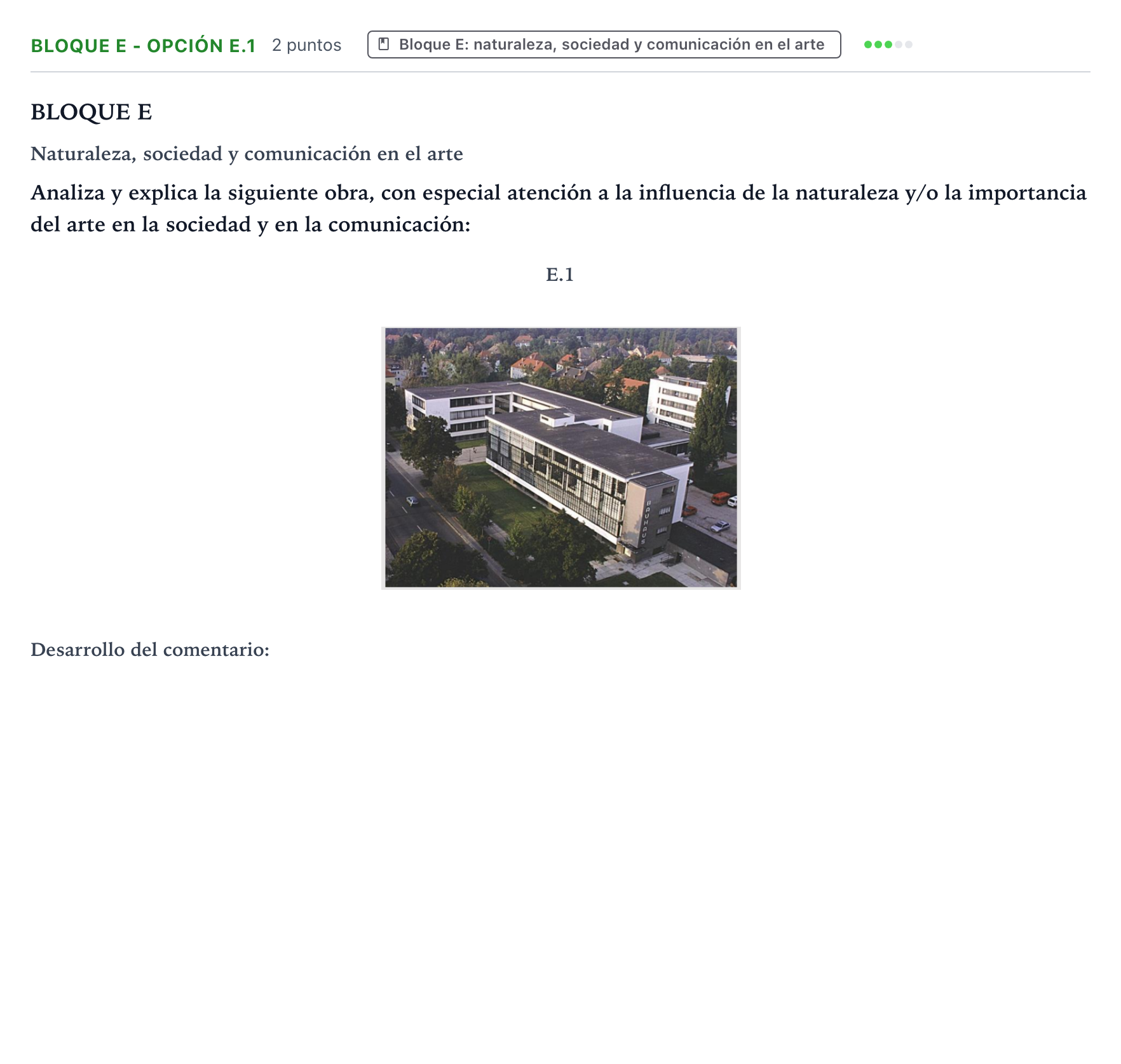 Enunciado: Bloque E - Opción E.1 · Fundamentos Artísticos PAU Castilla y León Ordinaria 2025