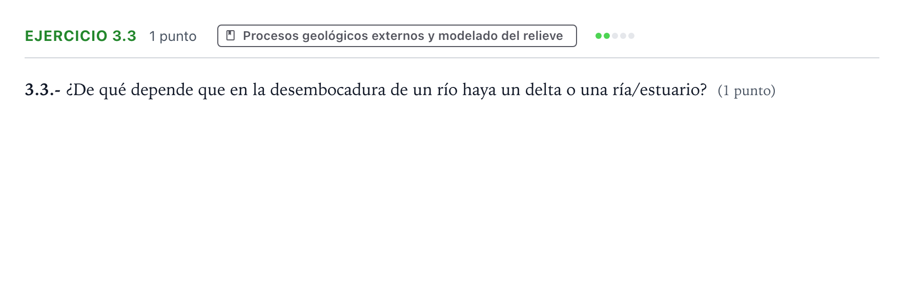 Enunciado: Ejercicio 3.3 · Geología y Ciencias Ambientales PAU Castilla y León Ordinaria 2025