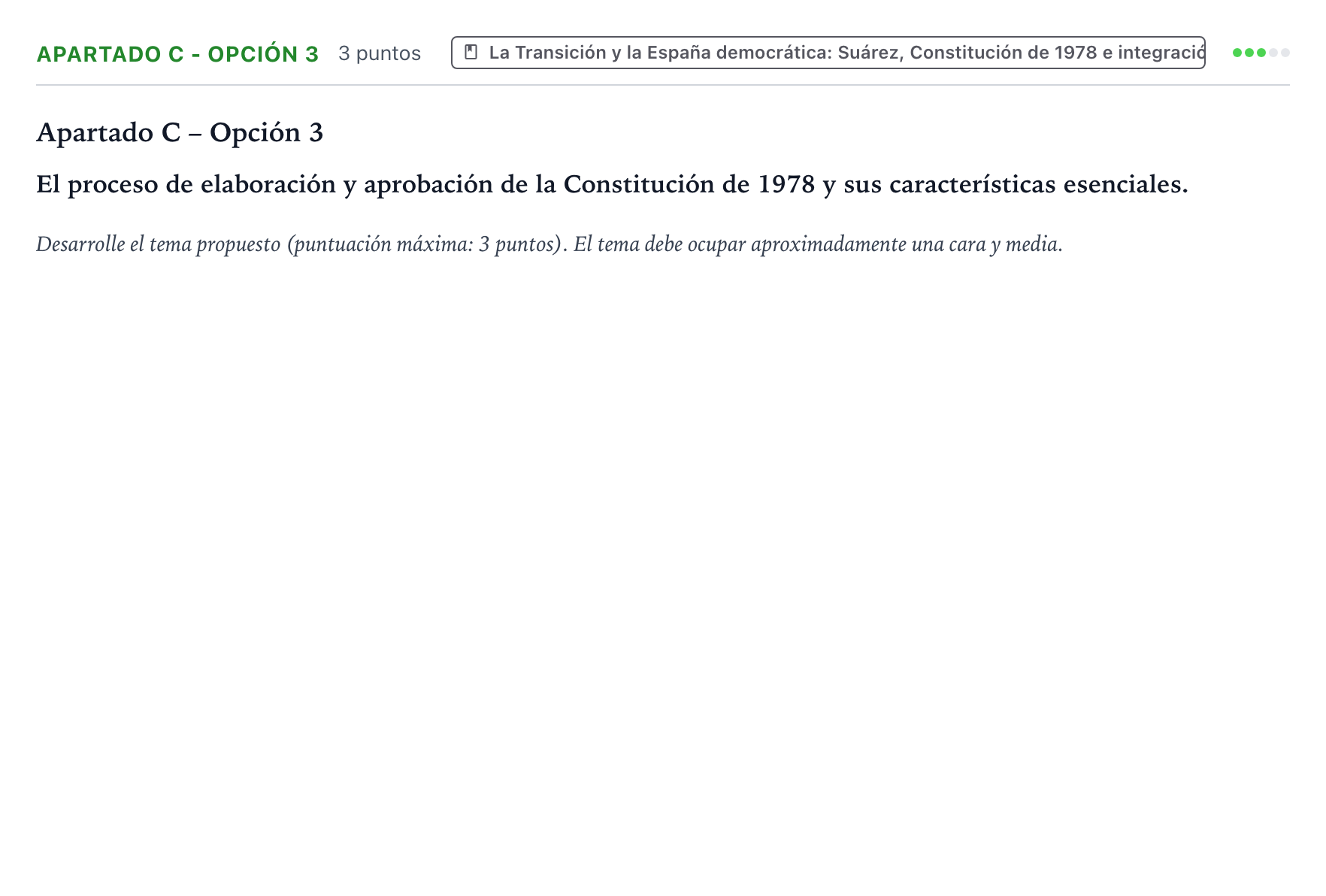 Enunciado: Apartado C - Opción 3 · Historia de España PAU Castilla y León Ordinaria 2025