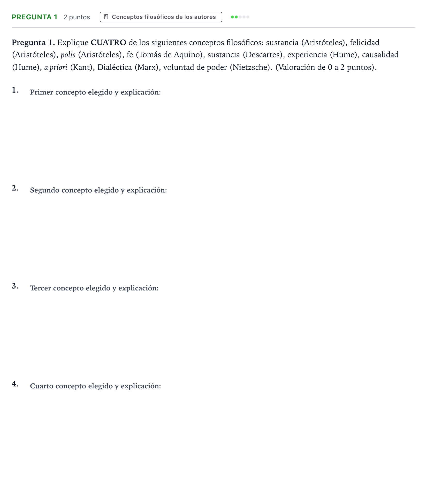 Enunciado: Pregunta 1 · Historia de la Filosofía PAU Castilla y León Extraordinaria 2025
