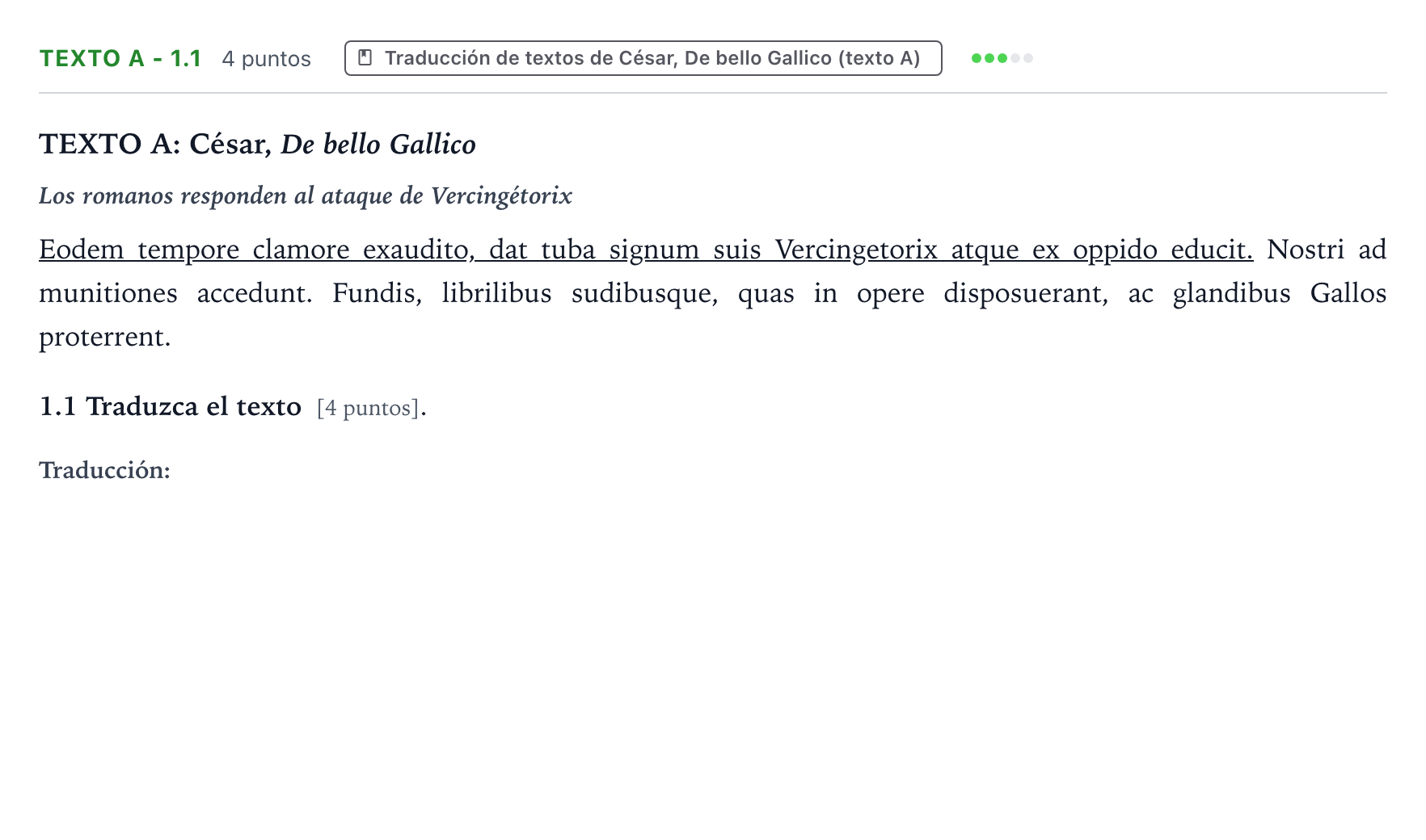Enunciado: Ejercicio Texto A - 1.1 · Latín II PAU Castilla y León Extraordinaria 2025