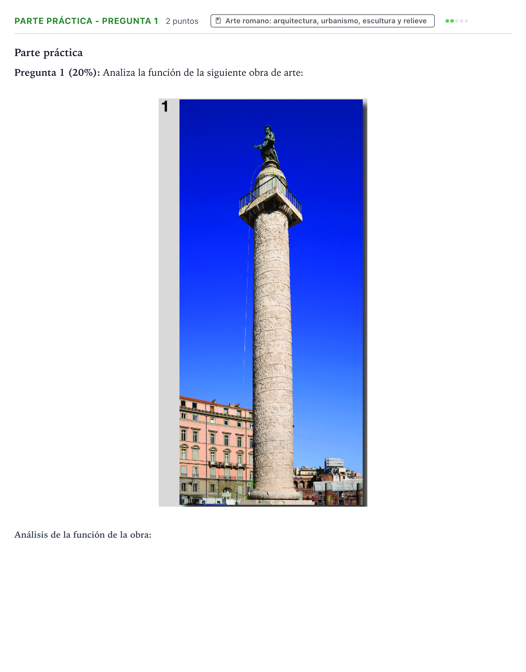 Enunciado: Ejercicio Parte práctica - Pregunta 1 · Historia del Arte PAU Castilla y León Ordinaria 2025