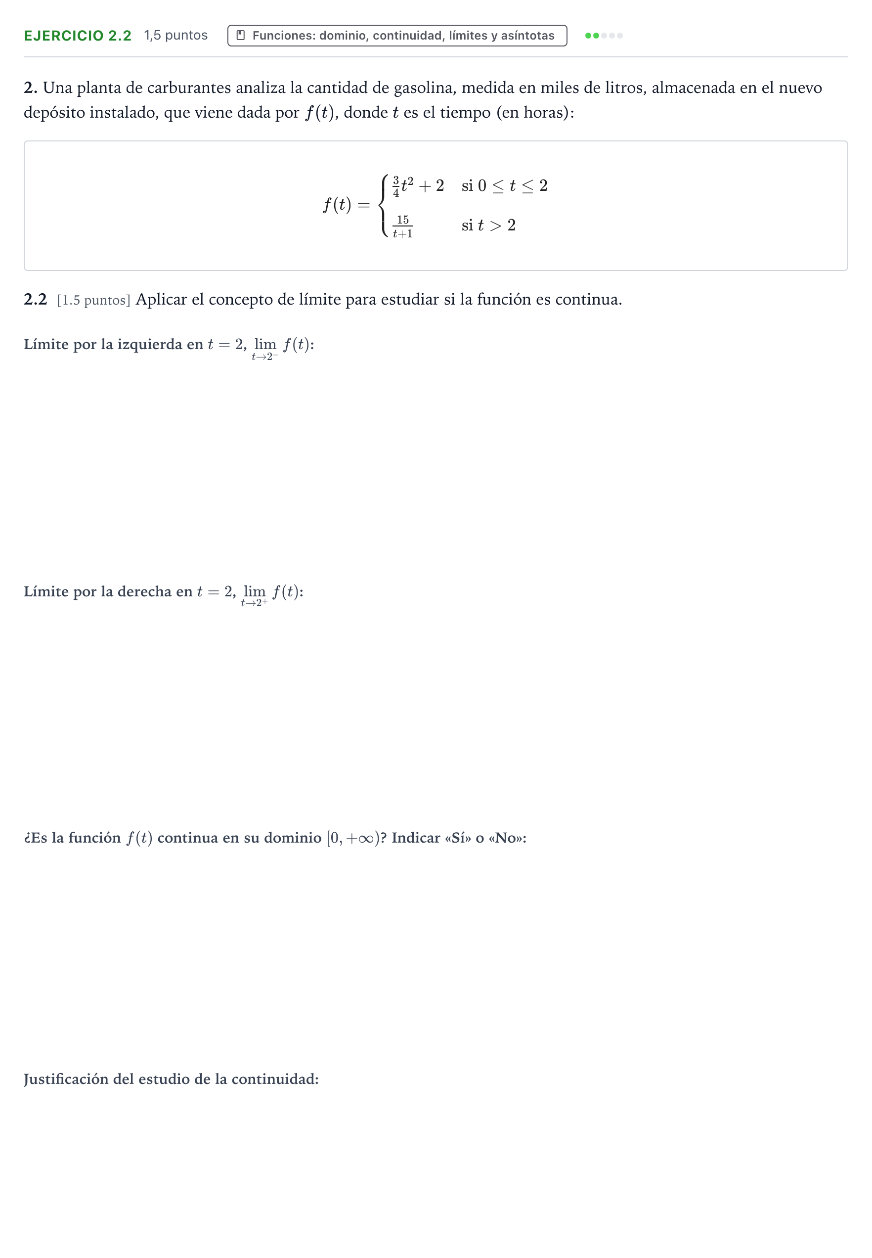 Enunciado: Ejercicio 2.2 · Matemáticas aplicadas a las Ciencias Sociales II PAU Castilla y León Extraordinaria 2025