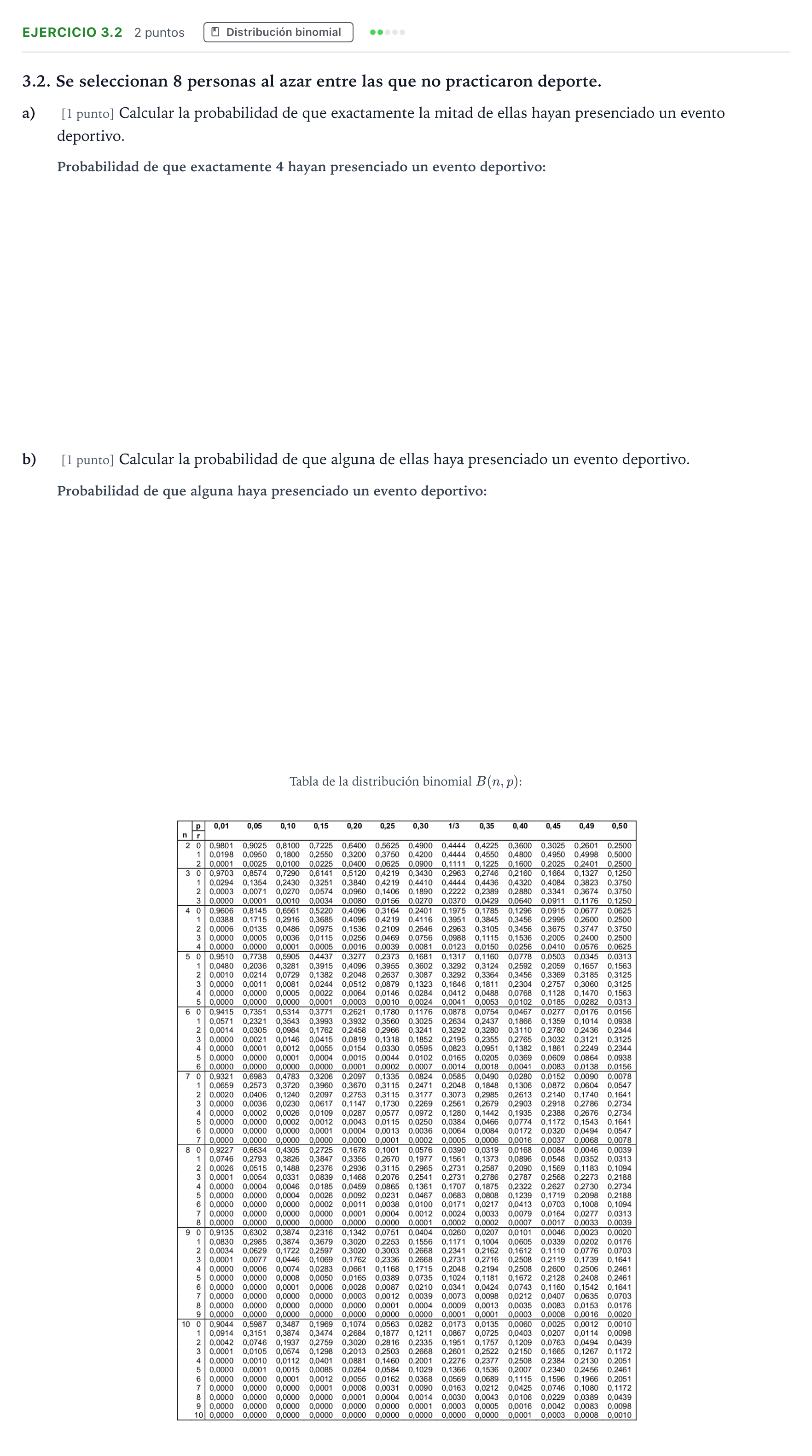 Enunciado: Ejercicio 3.2 · Matemáticas aplicadas a las Ciencias Sociales II PAU Castilla y León Ordinaria 2025