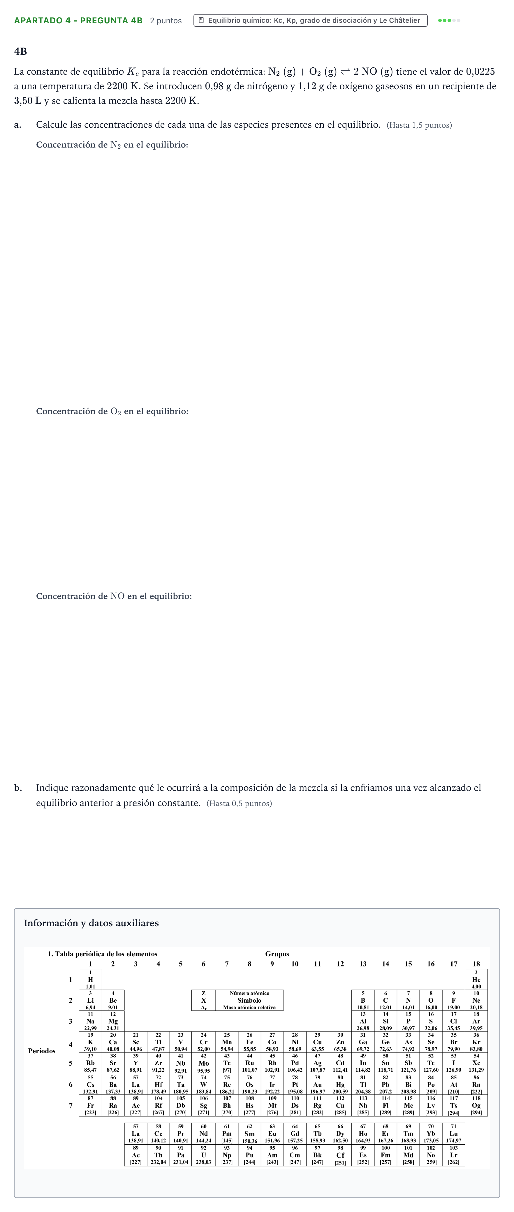 Enunciado: Apartado 4 - Pregunta 4B · Química PAU Castilla y León Extraordinaria 2025