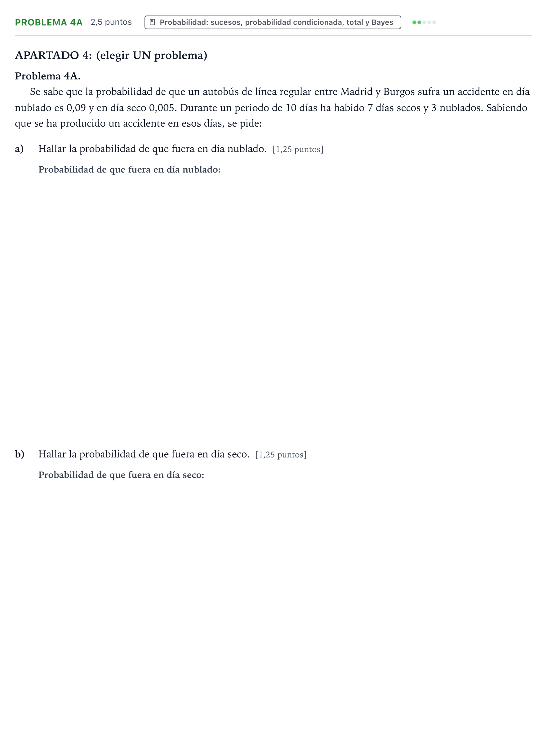 Enunciado: Problema 4A · Matemáticas II PAU Castilla y León Ordinaria 2025