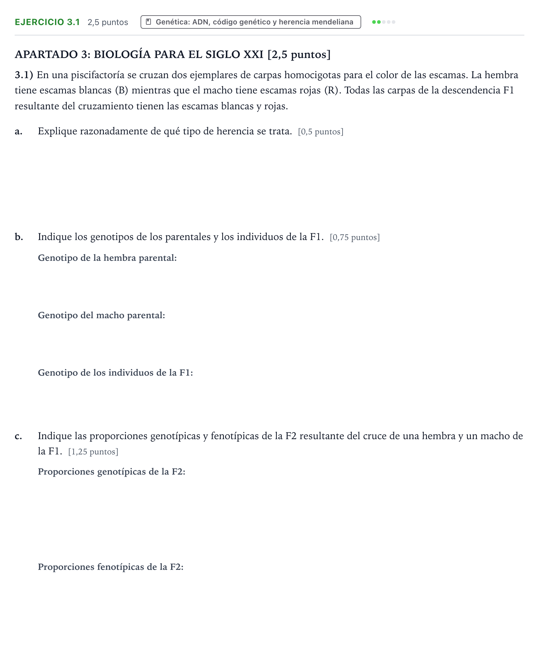 Enunciado: Ejercicio 3.1 · Ciencias Generales PAU Castilla y León Extraordinaria 2025